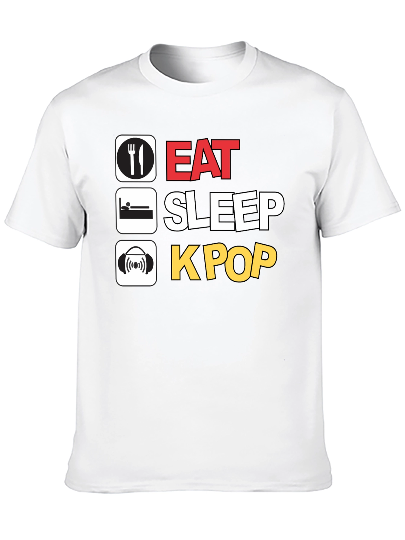 Eat Sleep K-Pop Black T-Shirt