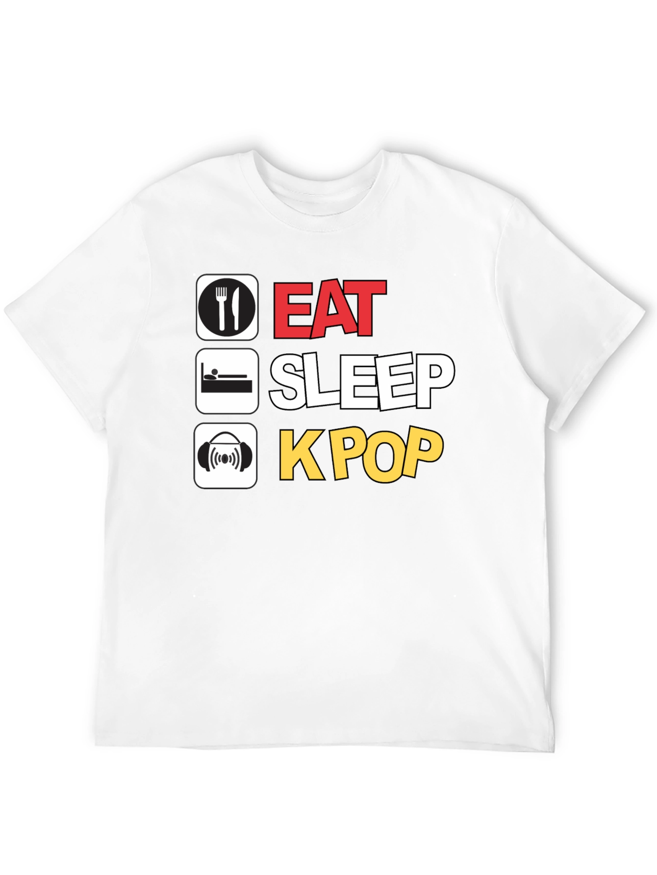 Eat Sleep K-Pop Black T-Shirt