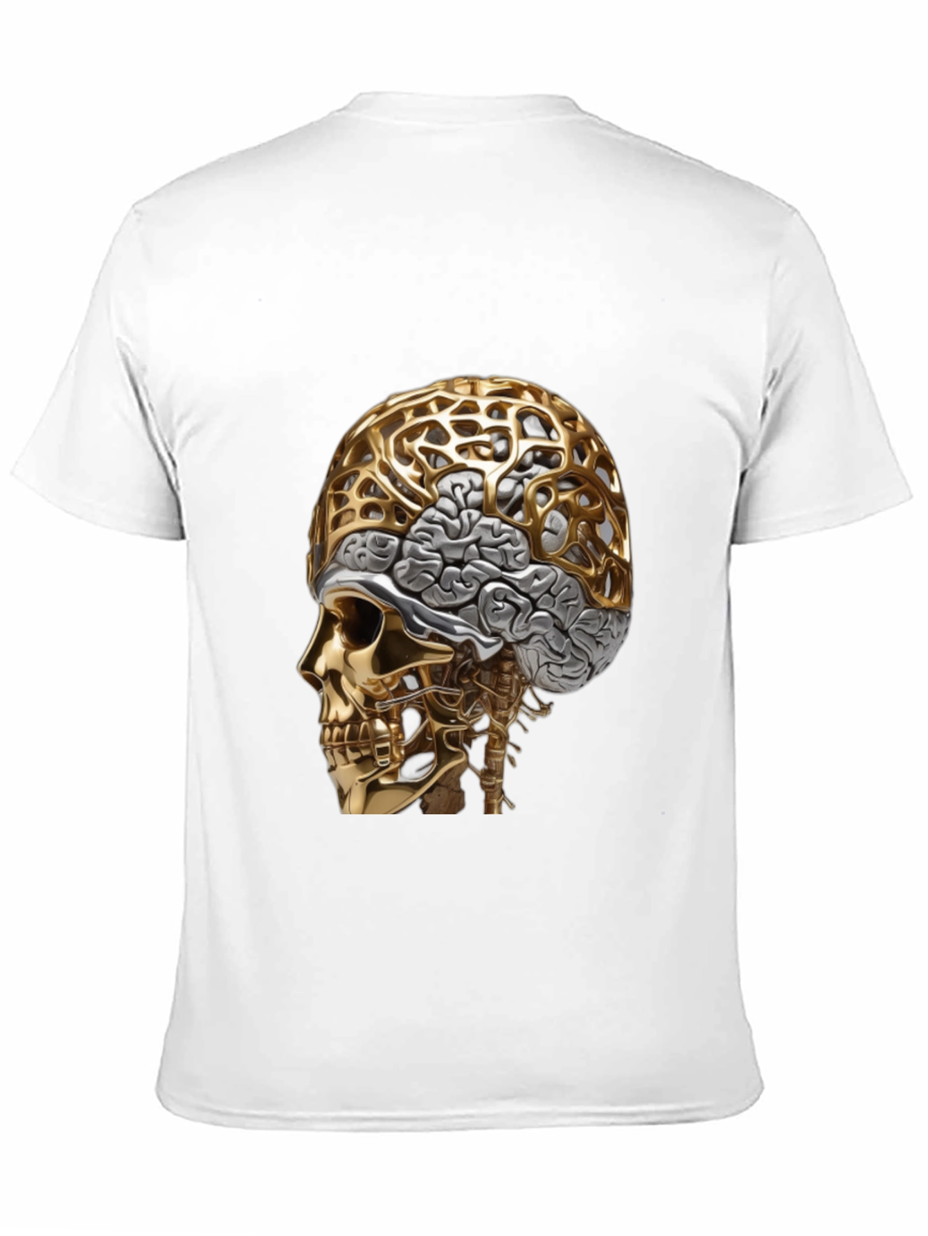 Golden Skull & Brain Graphic Tee