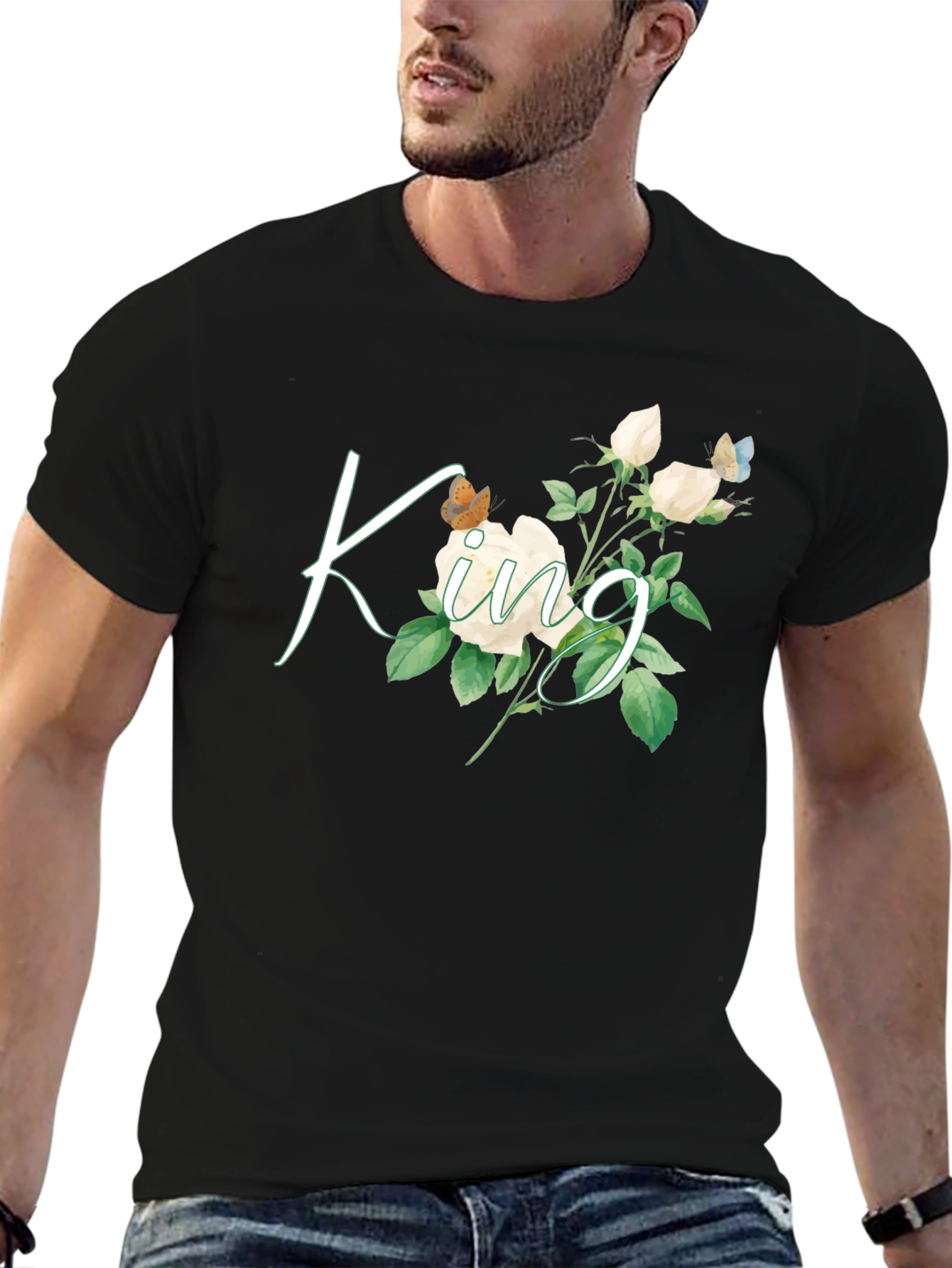Floral King Graphic Tee - Black