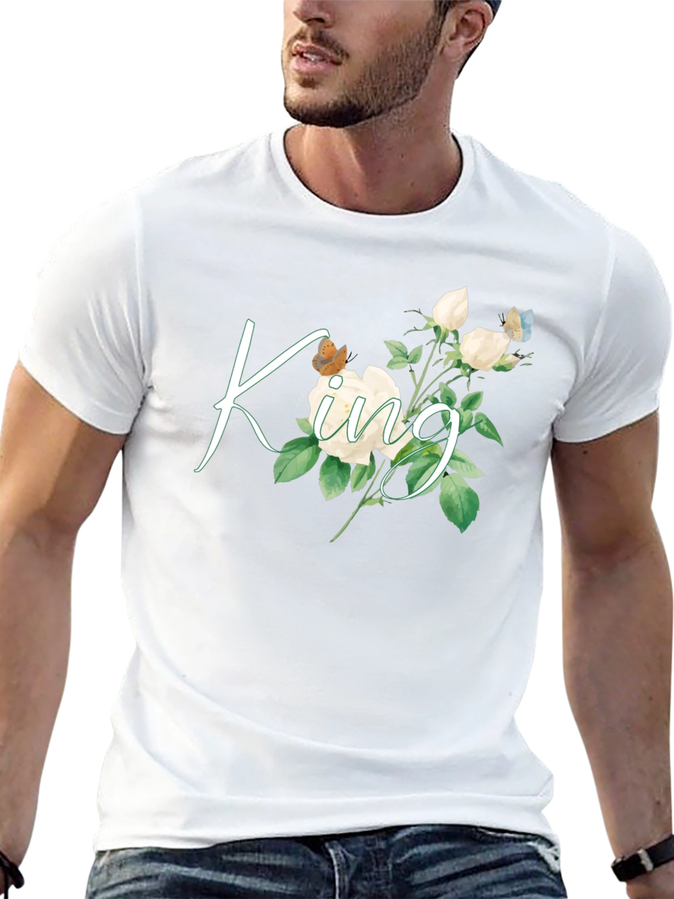 Floral King Graphic Tee - Black