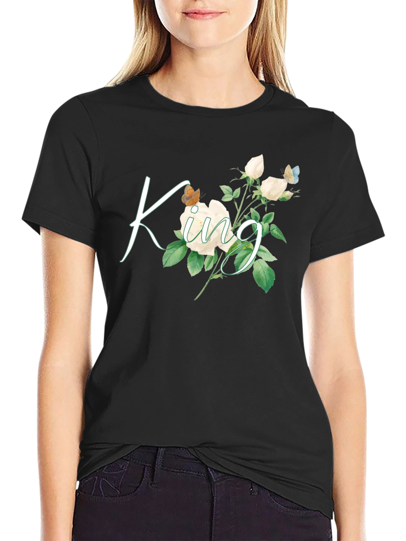 Floral King Graphic Tee - Black