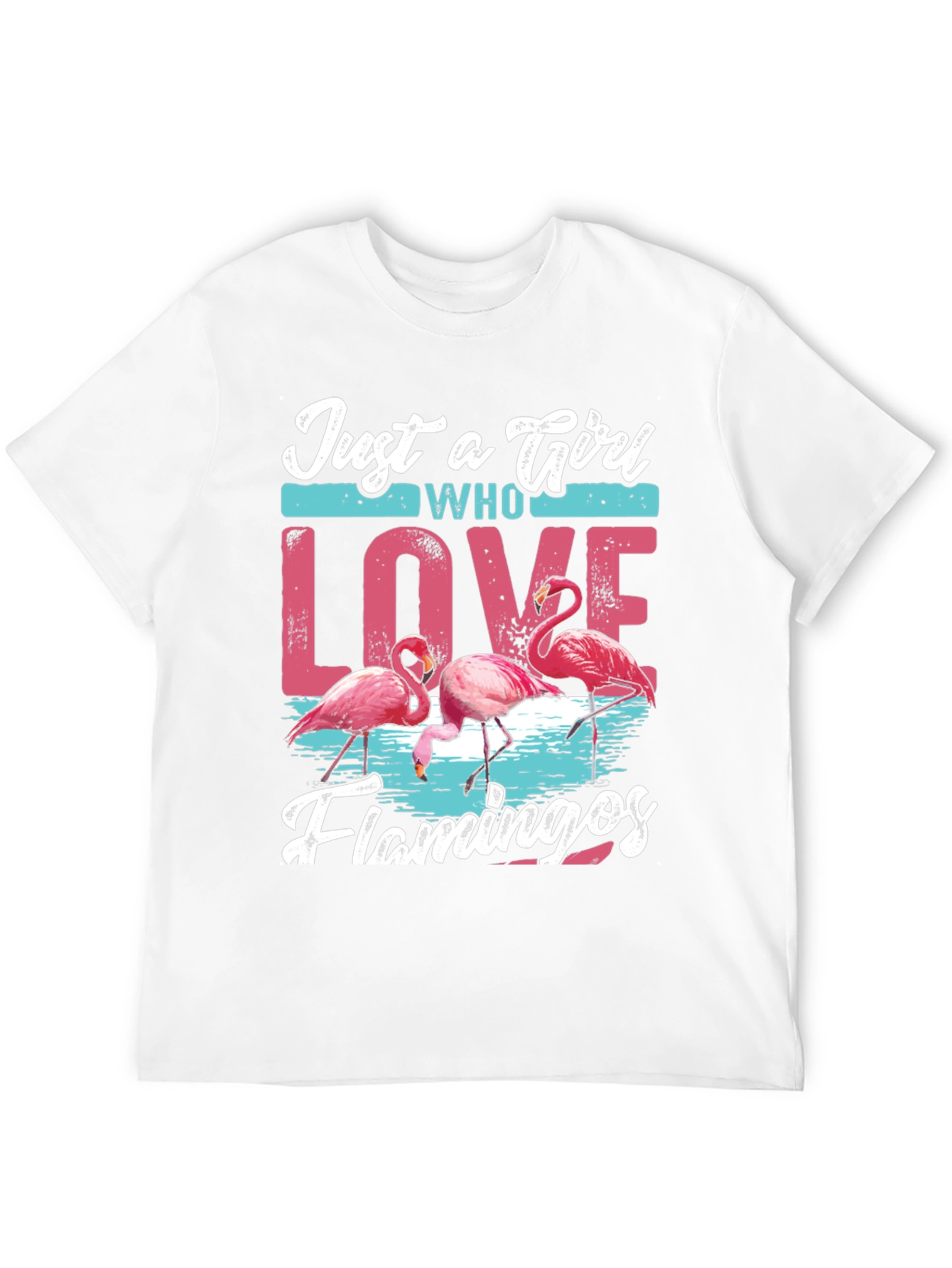 Just A Girl Who Loves Flamingos Black T-Shirt