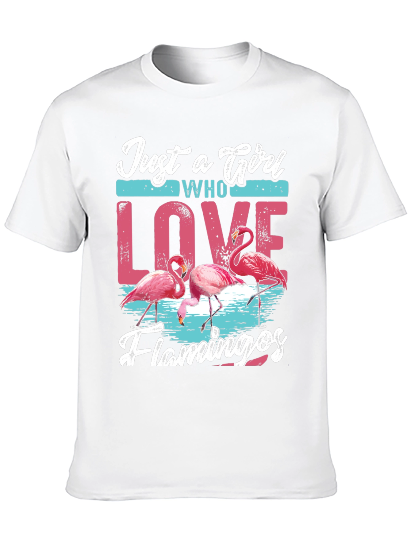 Just A Girl Who Loves Flamingos Black T-Shirt