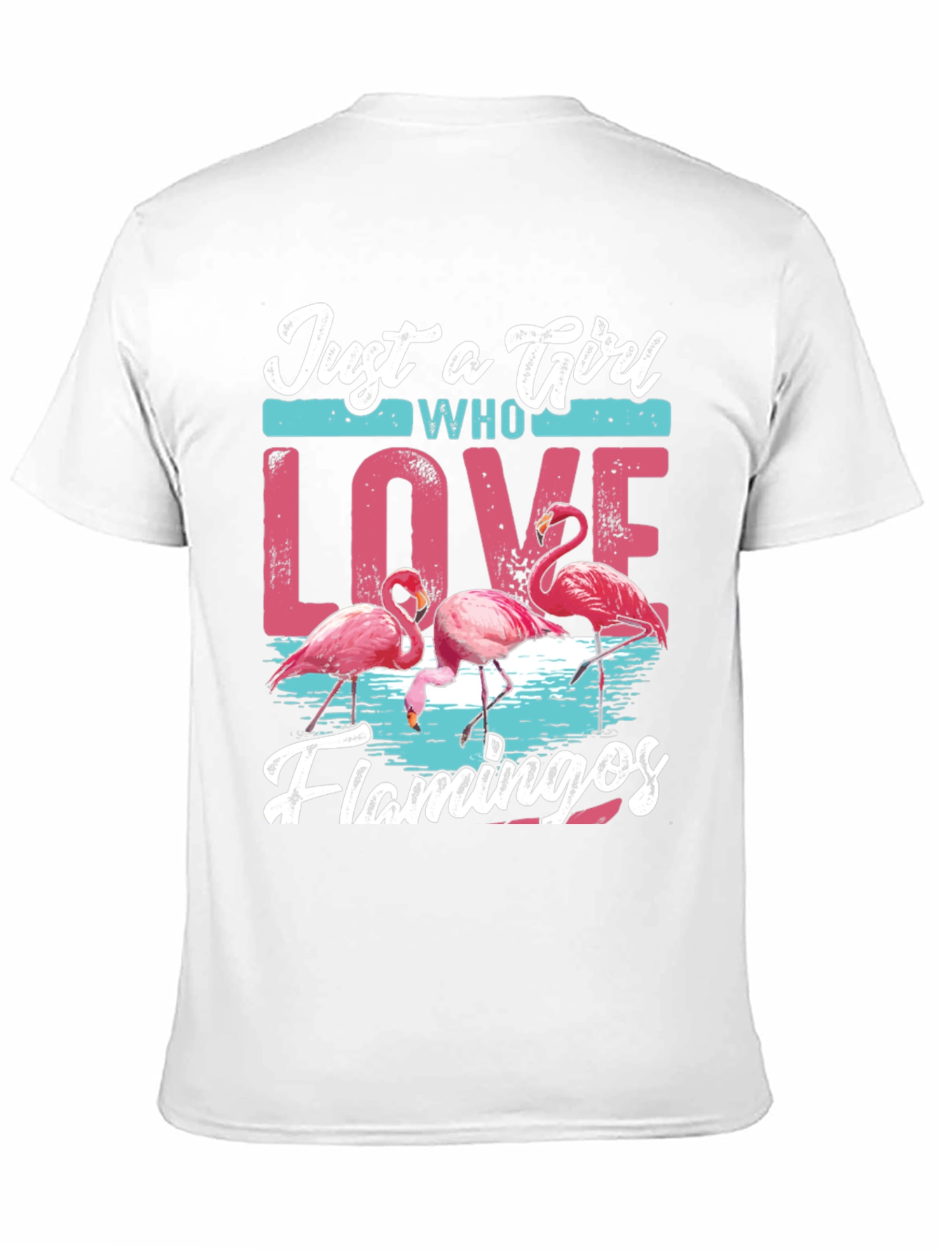 Just A Girl Who Loves Flamingos Black T-Shirt