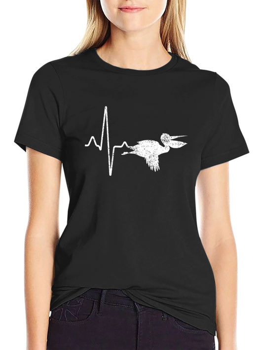 Pelican Heartbeat Graphic Tee - Black Cotton T-Shirt