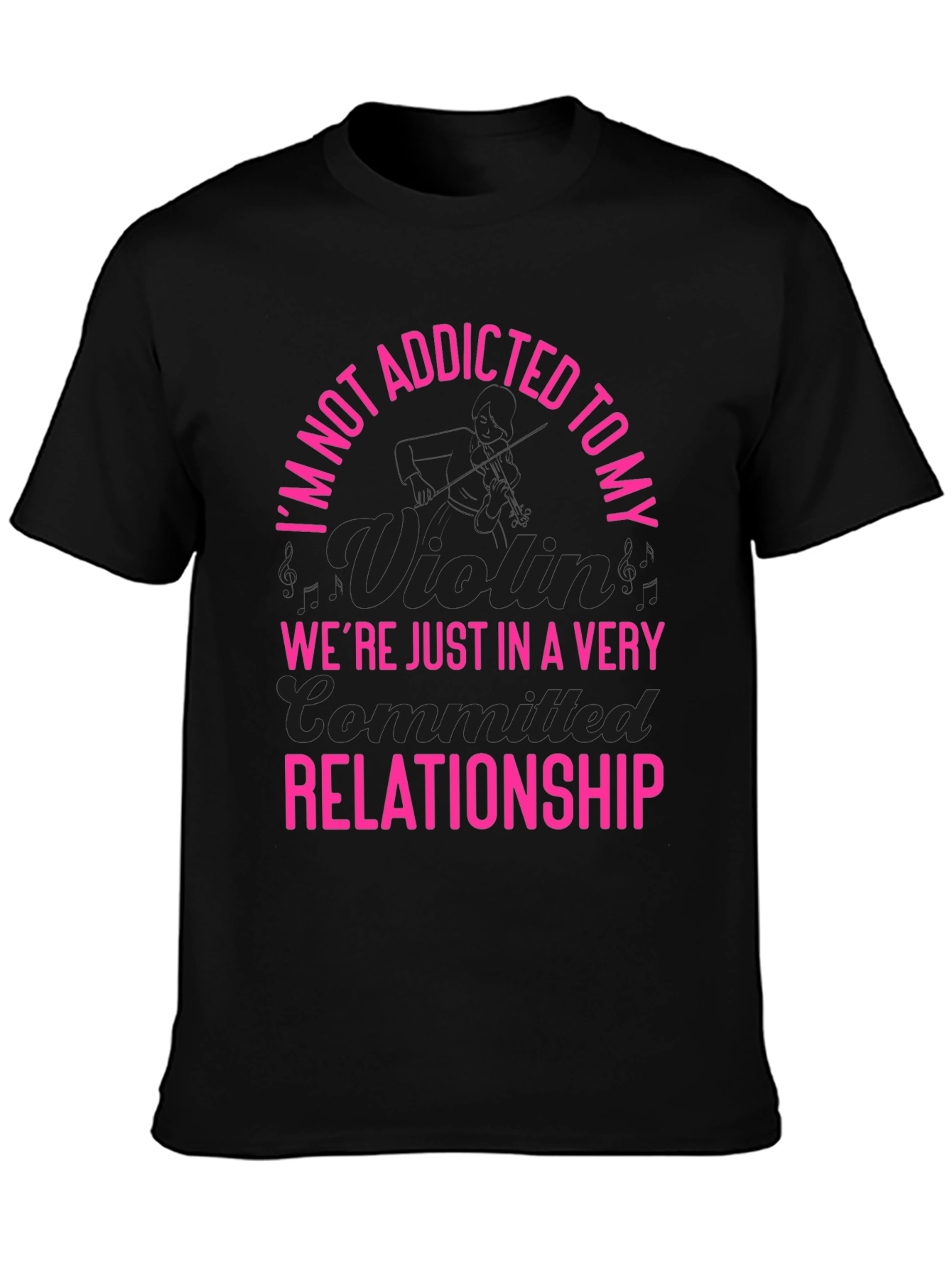 Addicted to My Violin T-Shirt - Pink Text