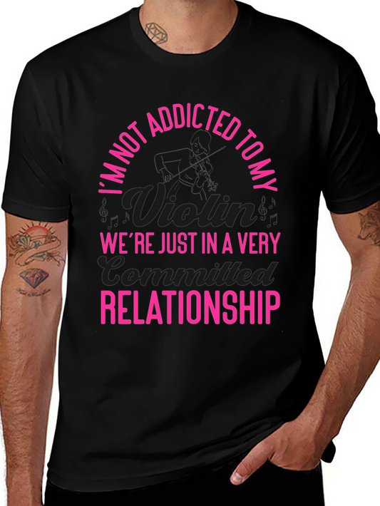 Addicted to My Violin T-Shirt - Pink Text