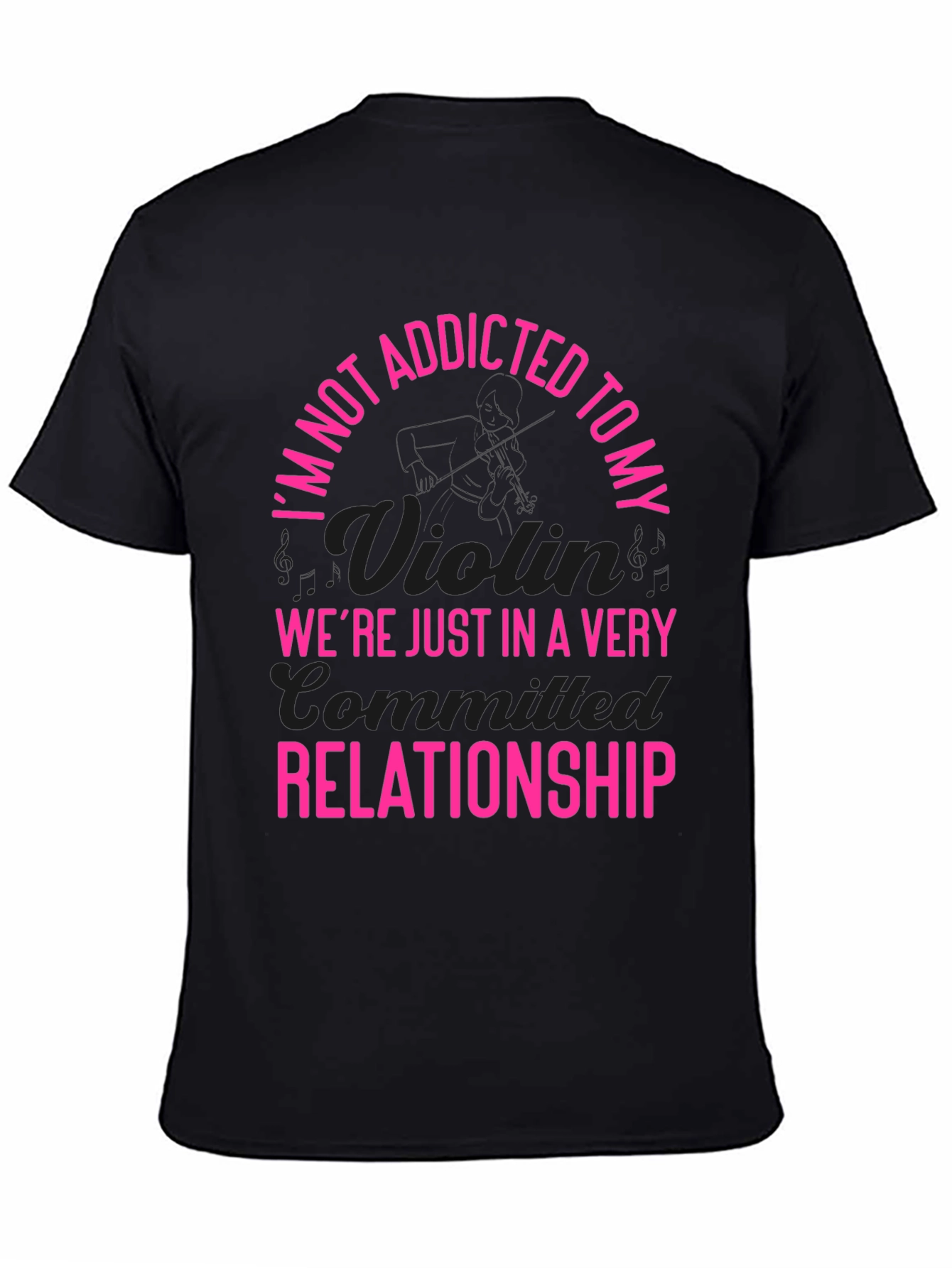 Addicted to My Violin T-Shirt - Pink Text
