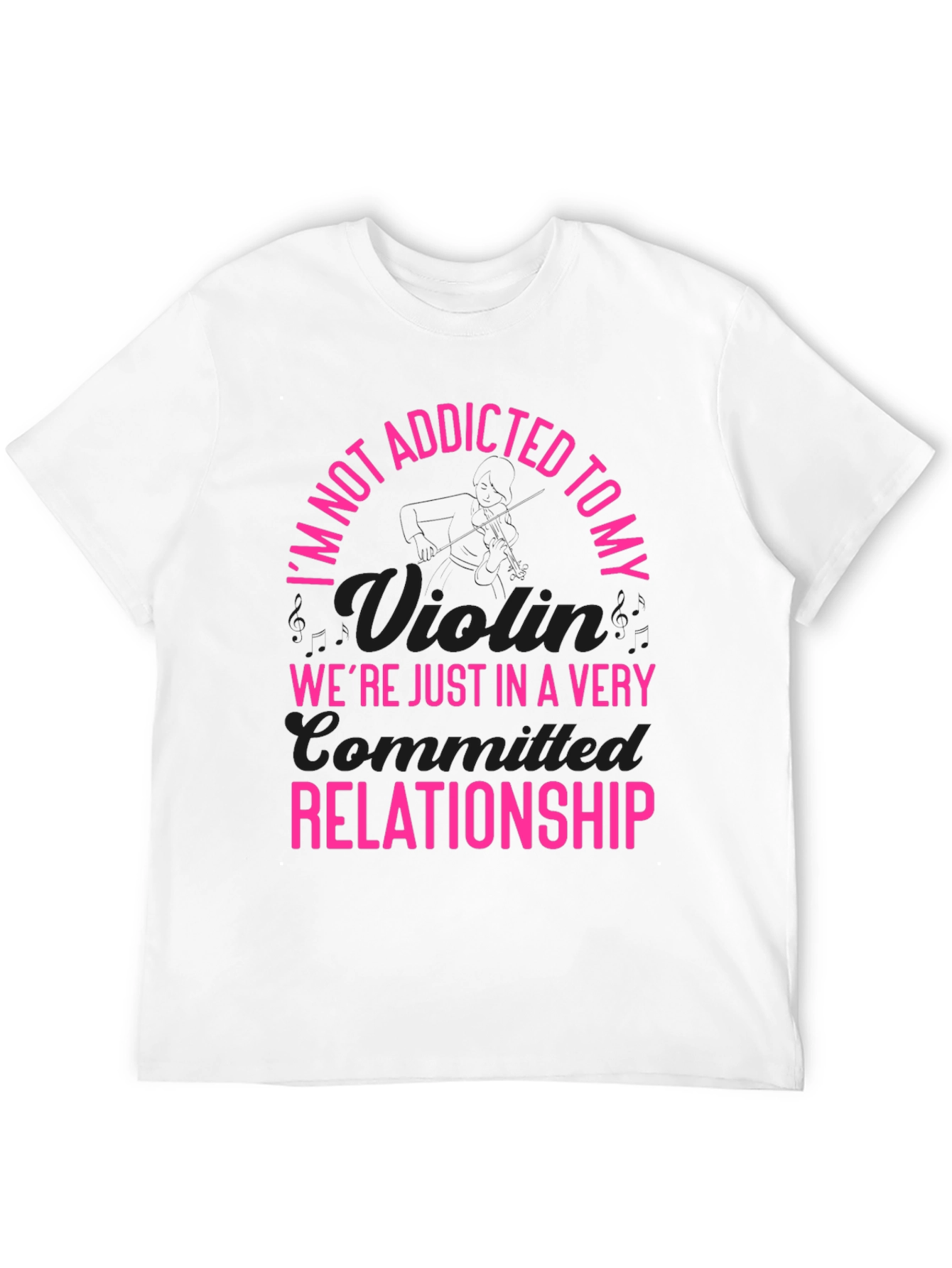 Addicted to My Violin T-Shirt - Pink Text