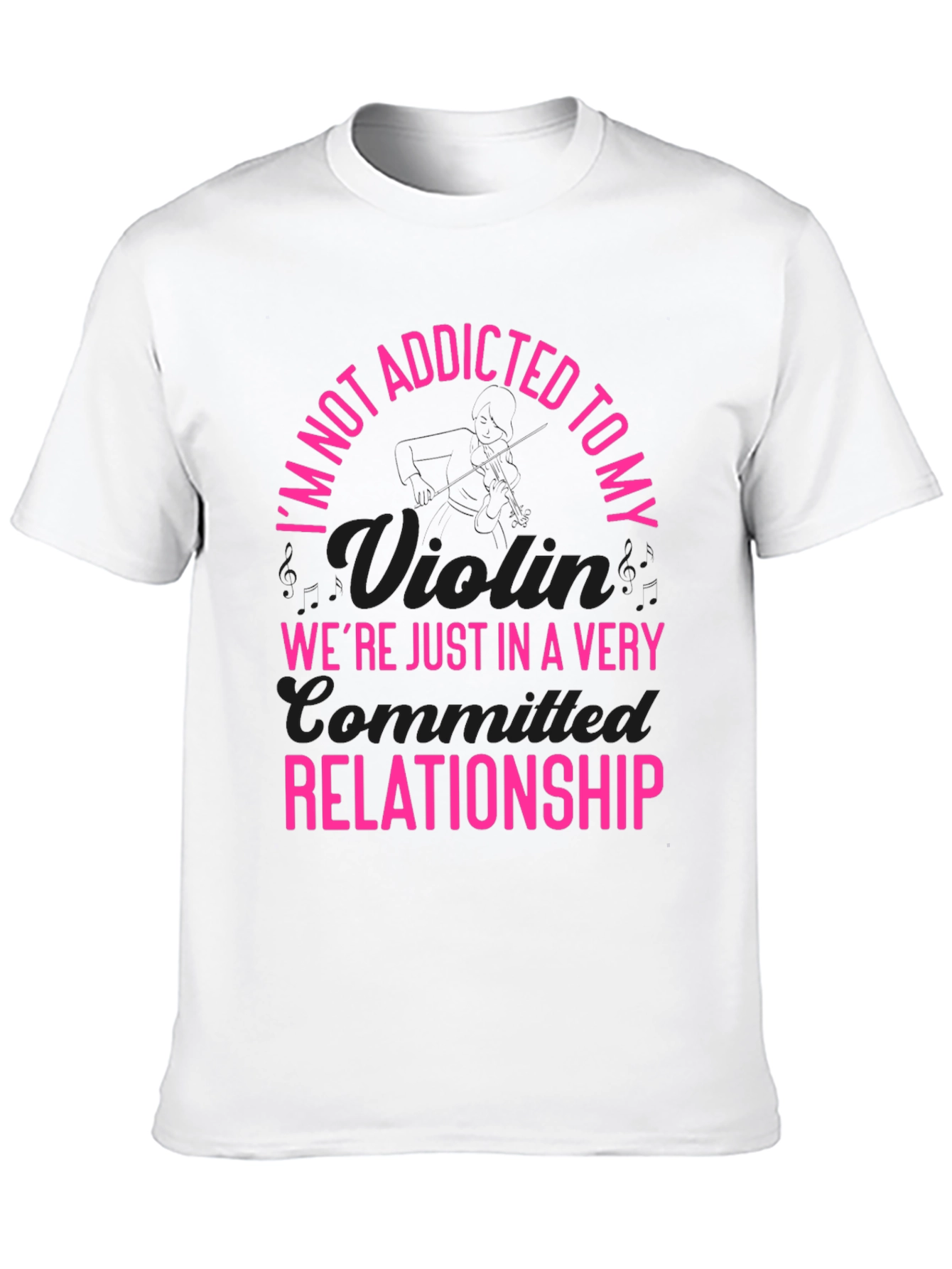 Addicted to My Violin T-Shirt - Pink Text