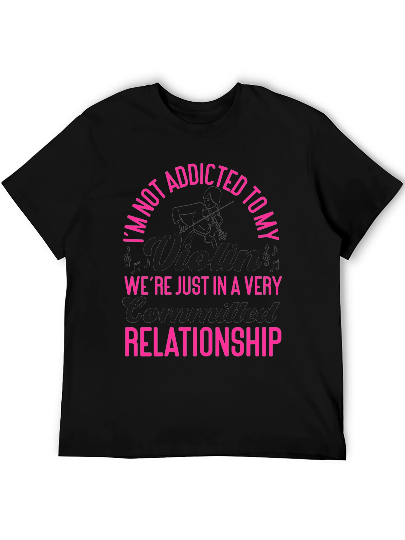 Addicted to My Violin T-Shirt - Pink Text
