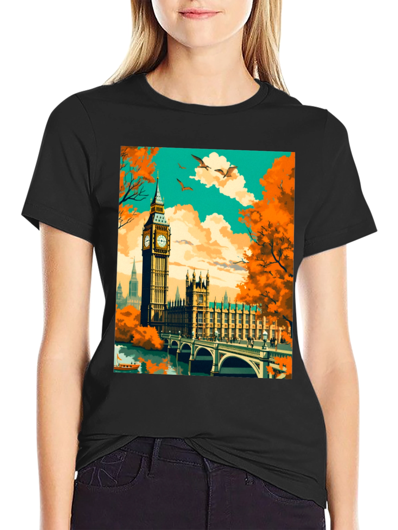 London Landmark Graphic Tee - Stylish Cityscape Shirt