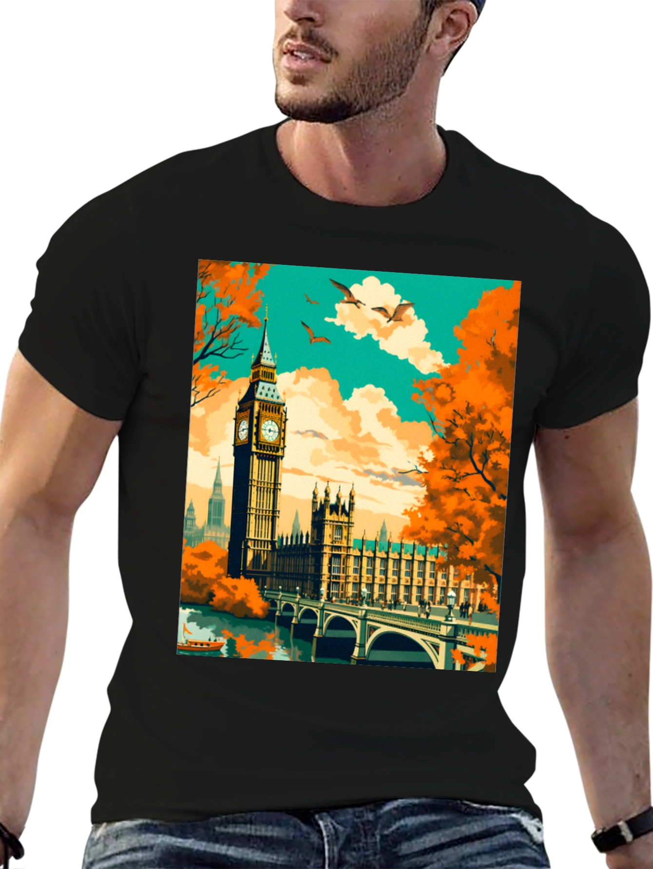London Landmark Graphic Tee - Stylish Cityscape Shirt
