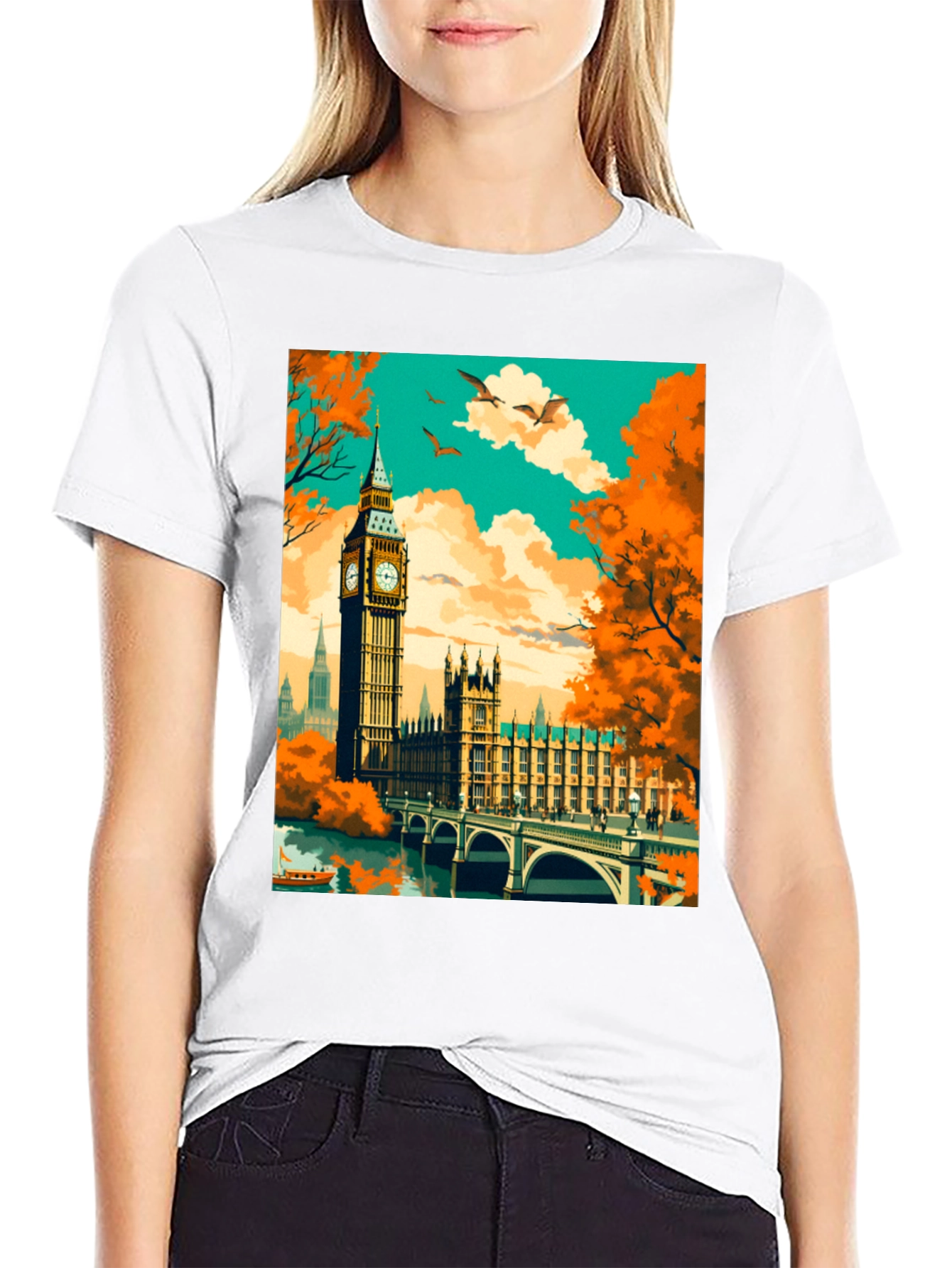 London Landmark Graphic Tee - Stylish Cityscape Shirt