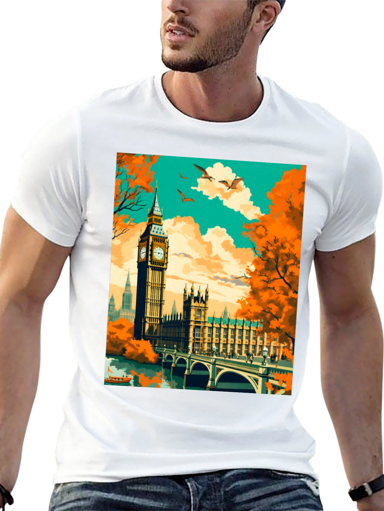 London Landmark Graphic Tee - Stylish Cityscape Shirt