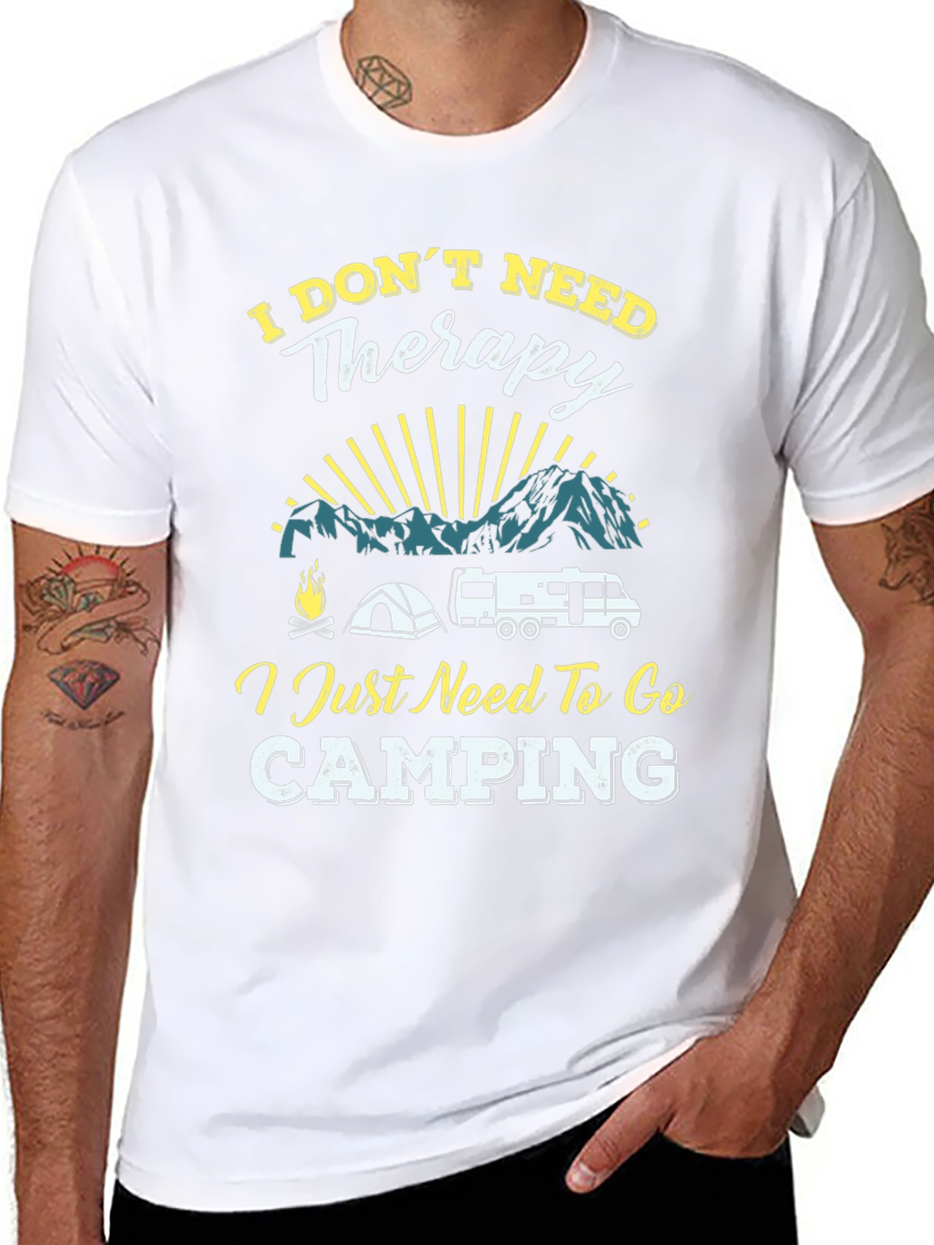 Camping Therapy T-Shirt - Adventure Awaits