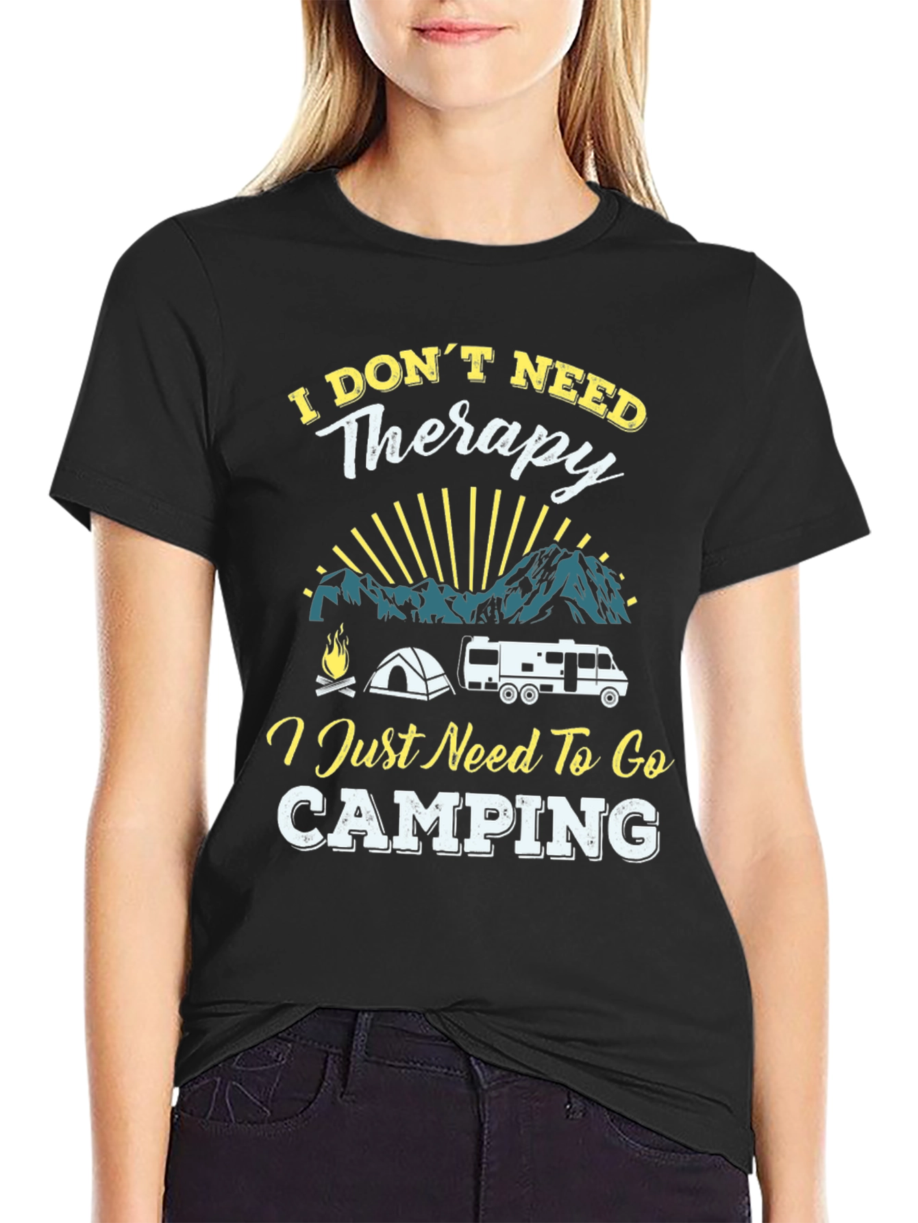 Camping Therapy T-Shirt - Adventure Awaits