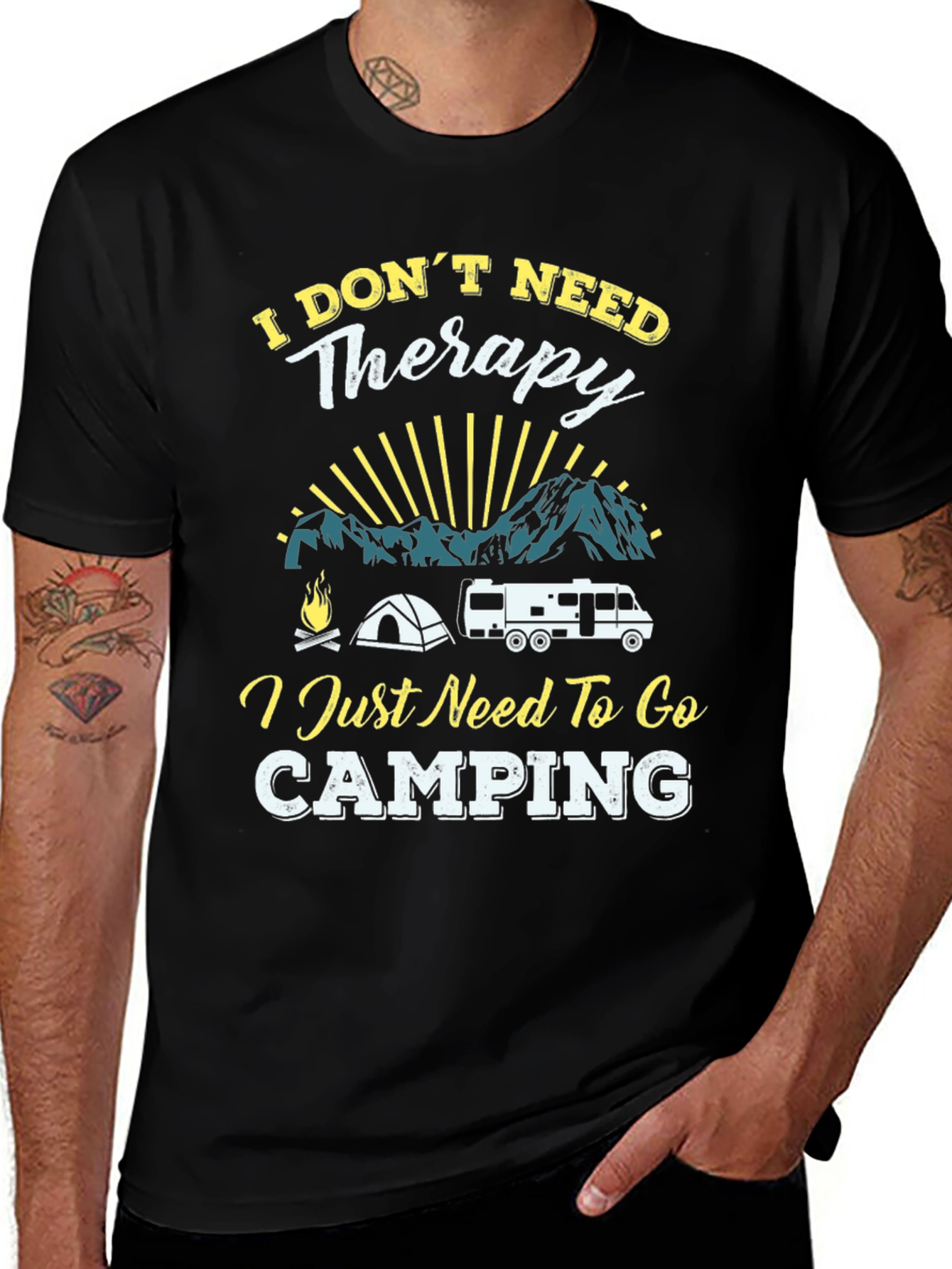 Camping Therapy T-Shirt - Adventure Awaits