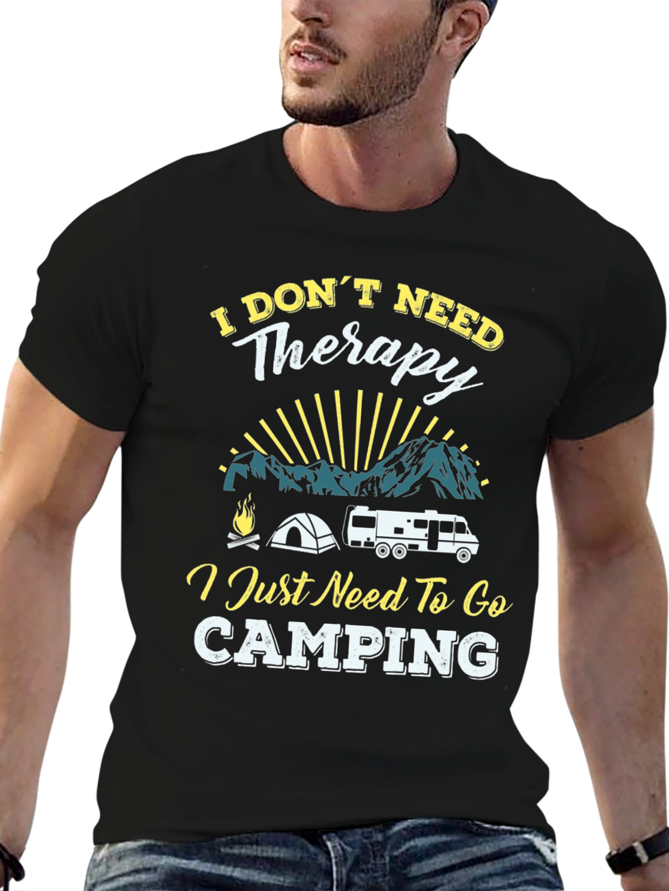 Camping Therapy T-Shirt - Adventure Awaits