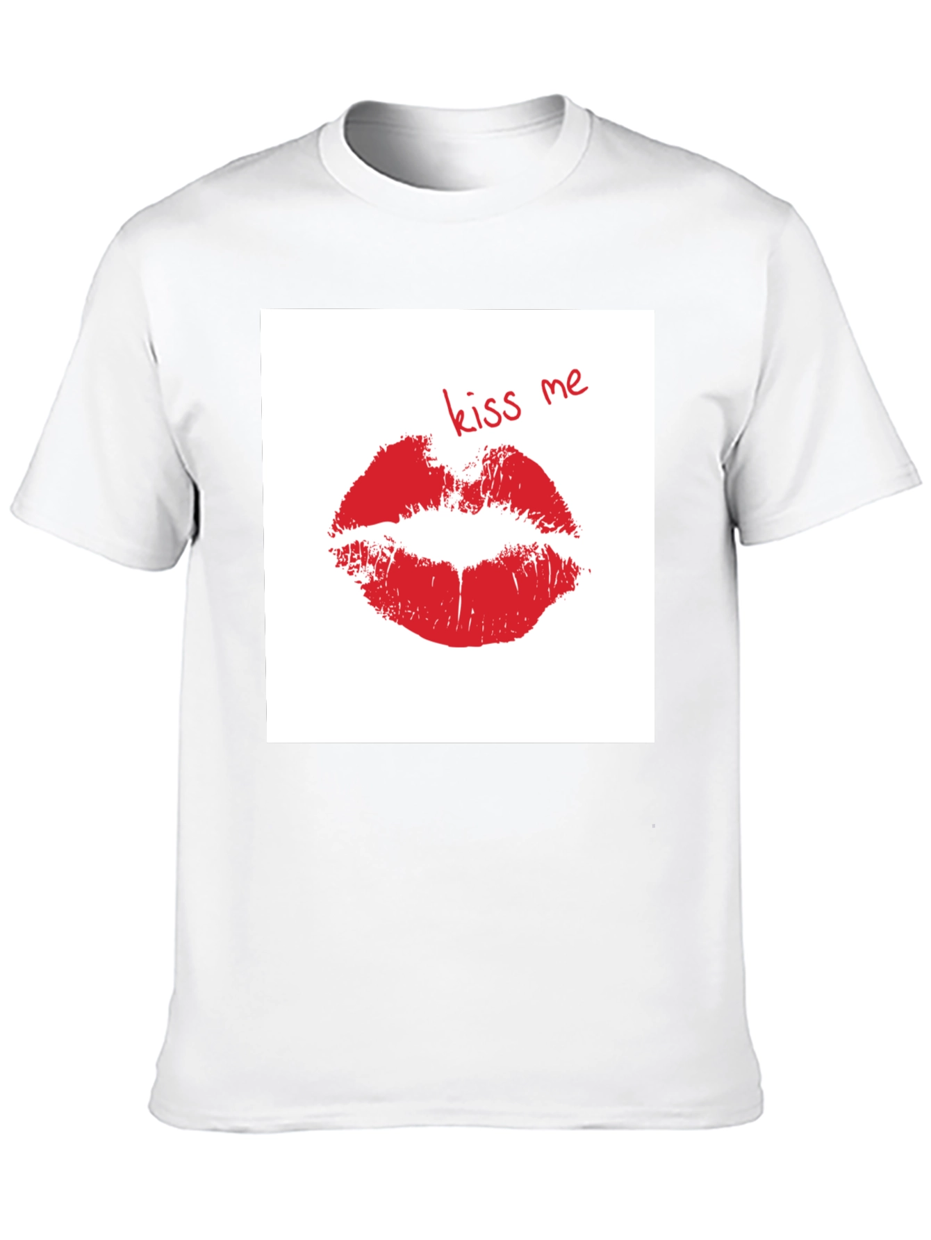 Kiss Me Lips Graphic Black T-Shirt