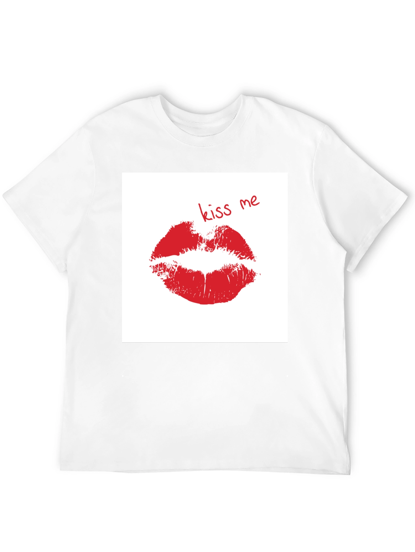 Kiss Me Lips Graphic Black T-Shirt