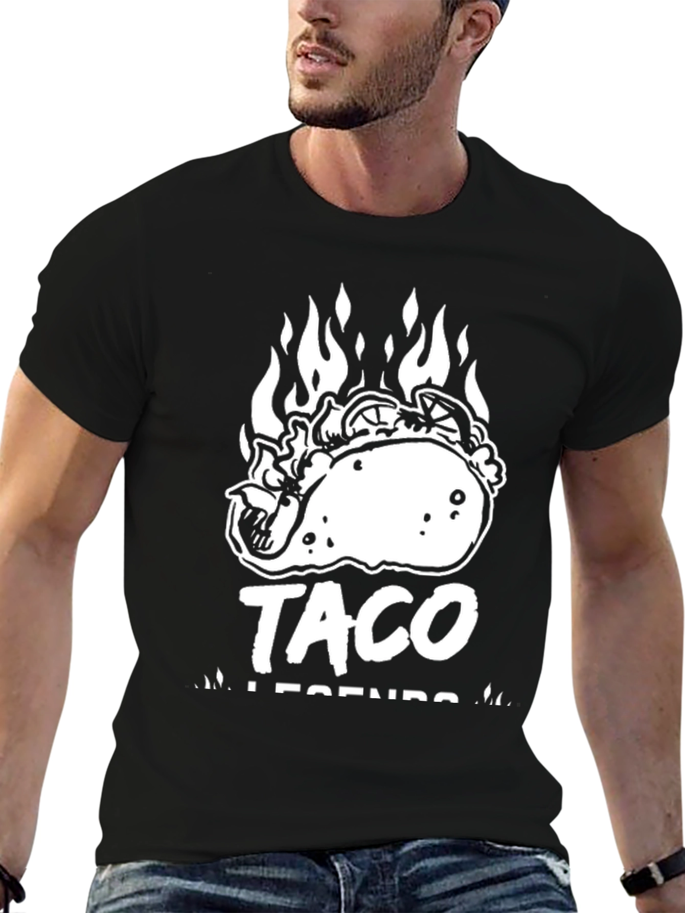 Taco Legends Graphic Tee - Black Cotton T-Shirt