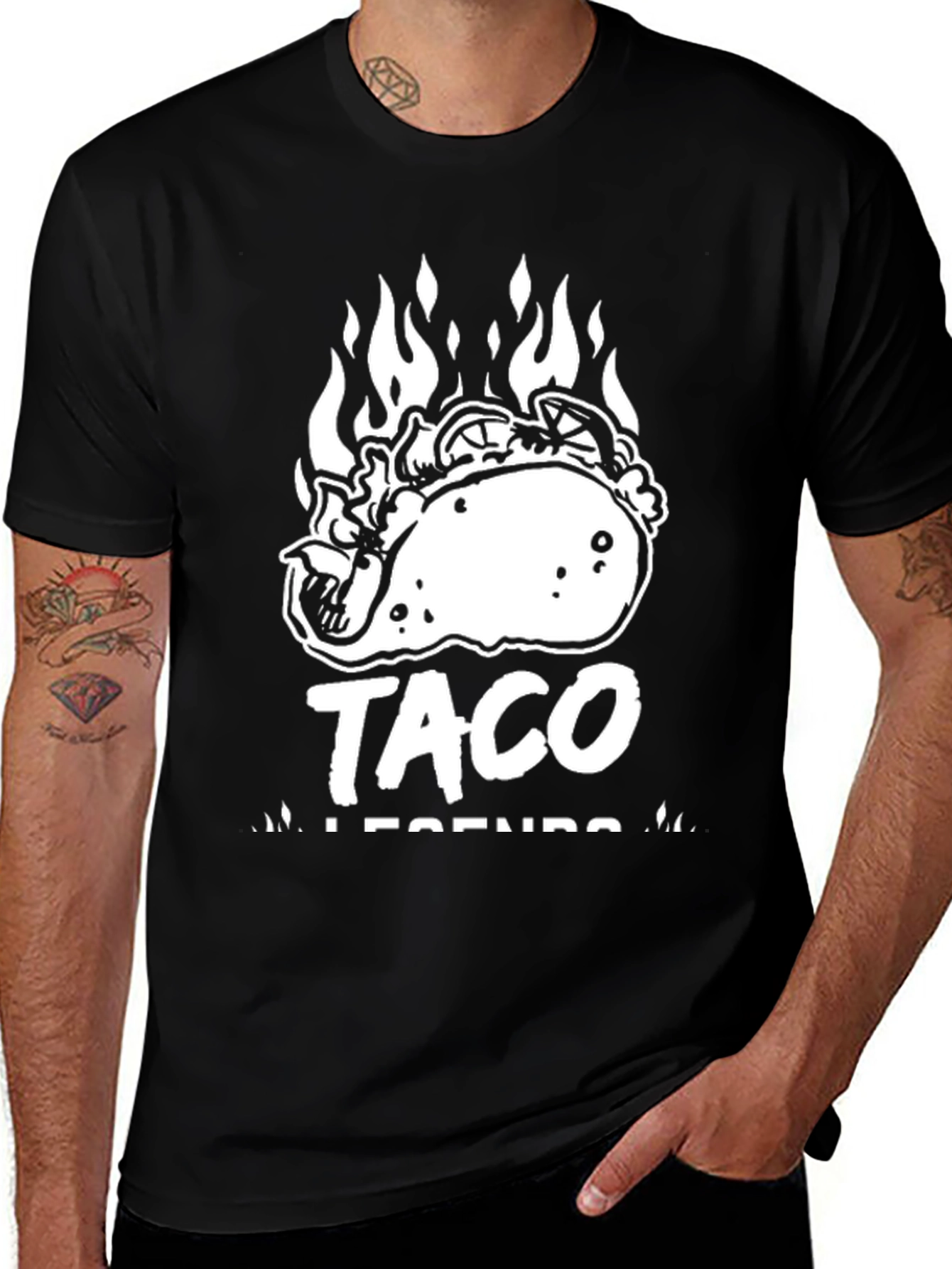 Taco Legends Graphic Tee - Black Cotton T-Shirt