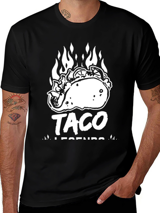 Taco Legends Graphic Tee - Black Cotton T-Shirt