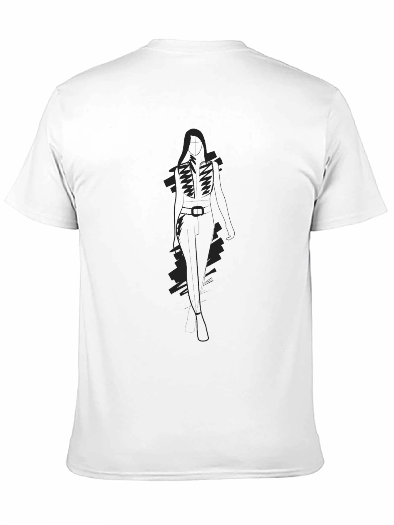 Dark Silhouette Graphic Tee - Sleek Black Cotton Shirt