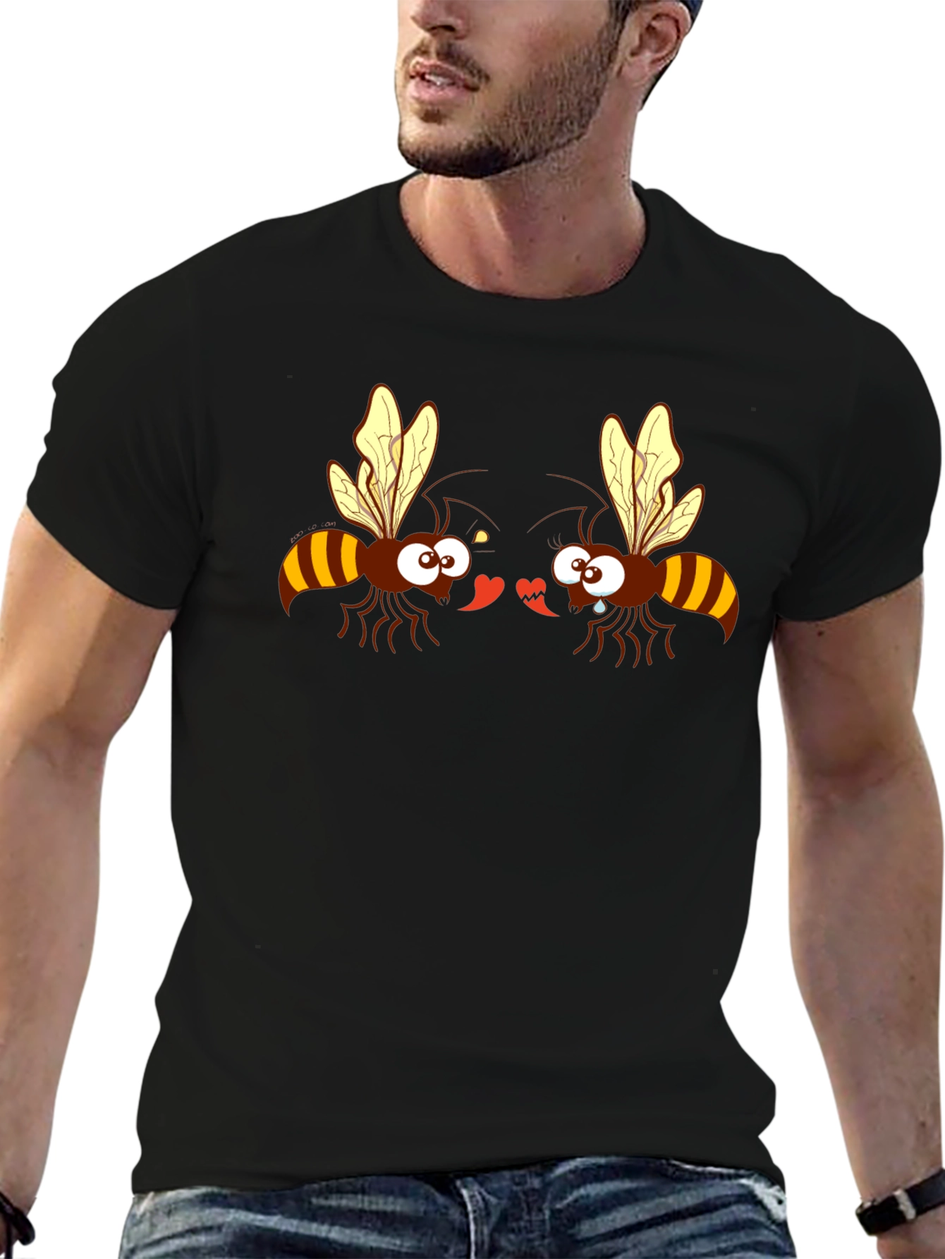 Bee Mine Graphic Tee - Black Cotton T-Shirt