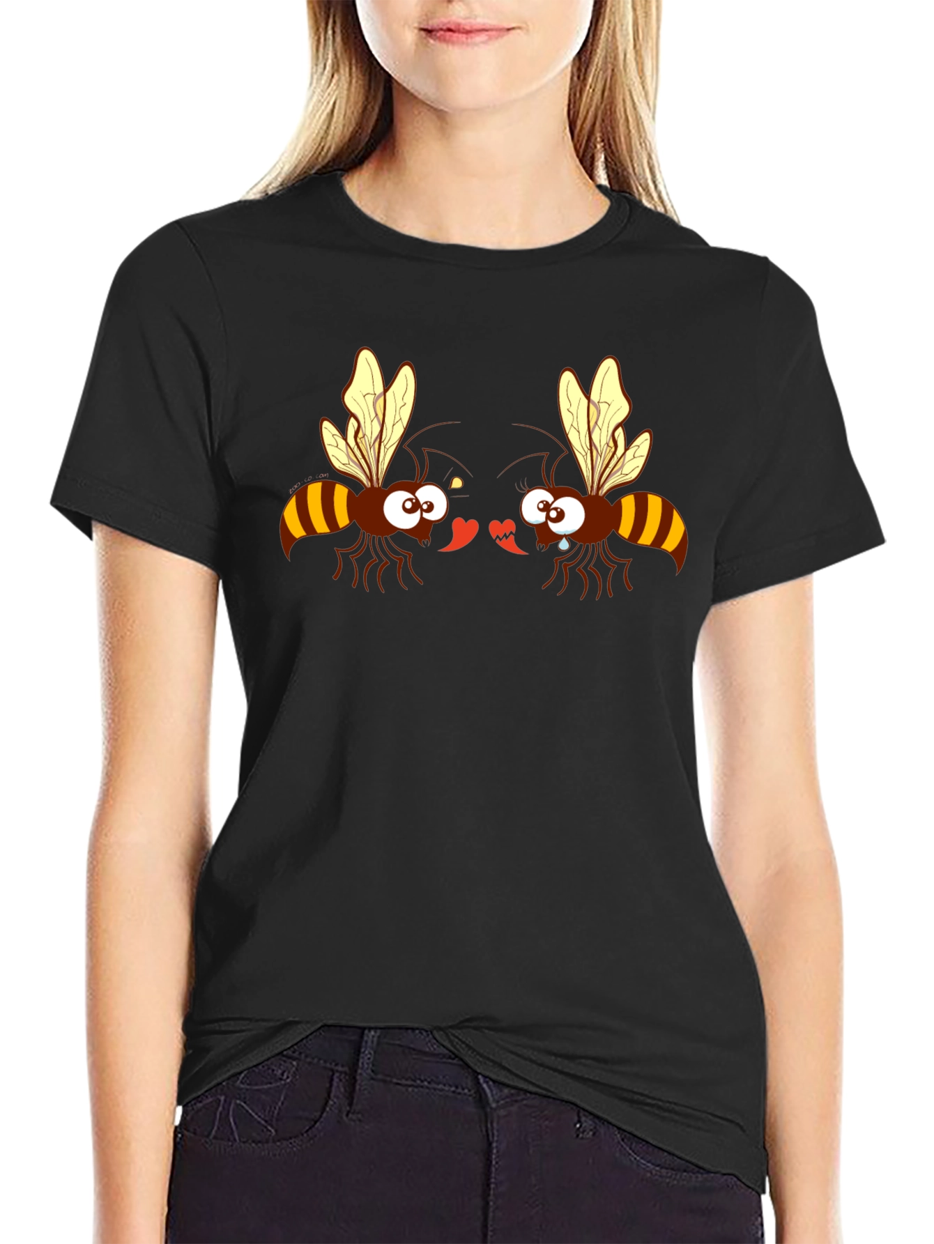 Bee Mine Graphic Tee - Black Cotton T-Shirt