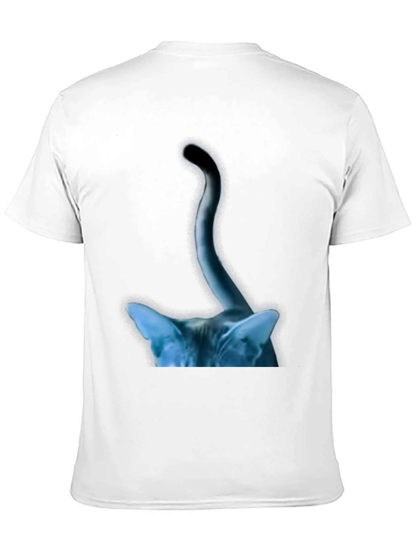 Abstract Cat Tail Graphic Tee - Black
