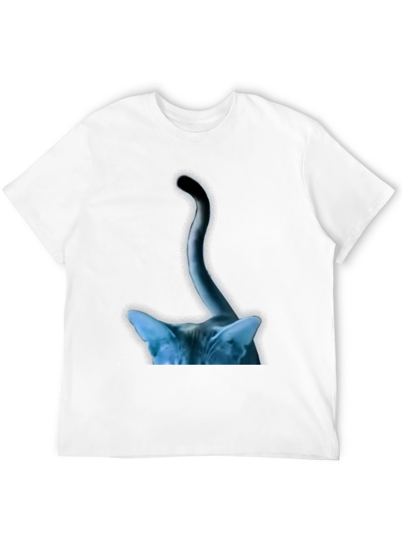Abstract Cat Tail Graphic Tee - Black