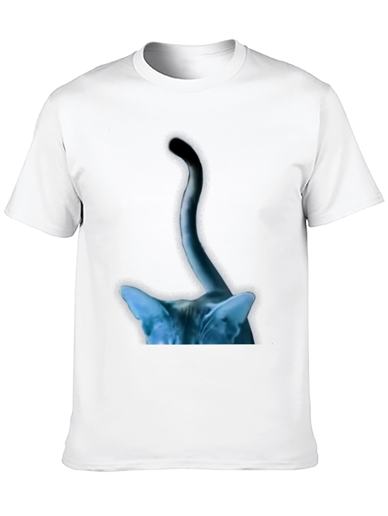 Abstract Cat Tail Graphic Tee - Black