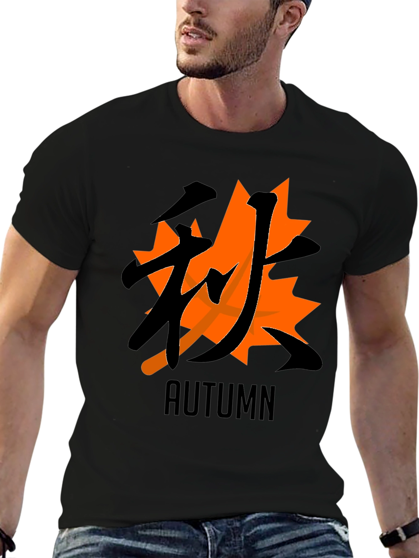 Autumn Kanji Graphic Tee - Black