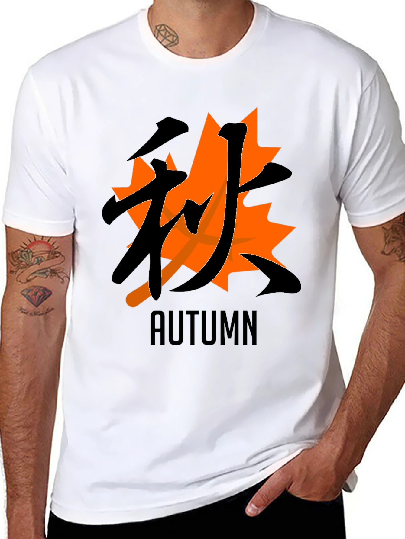 Autumn Kanji Graphic Tee - Black