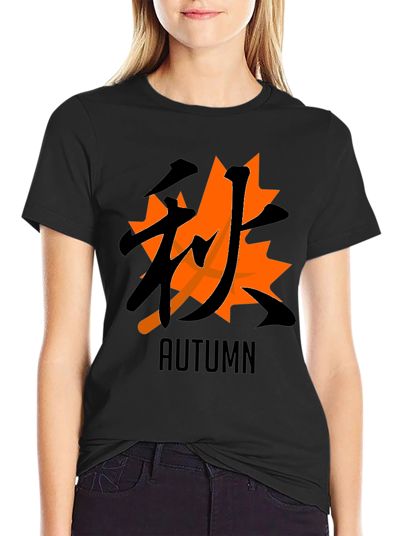 Autumn Kanji Graphic Tee - Black