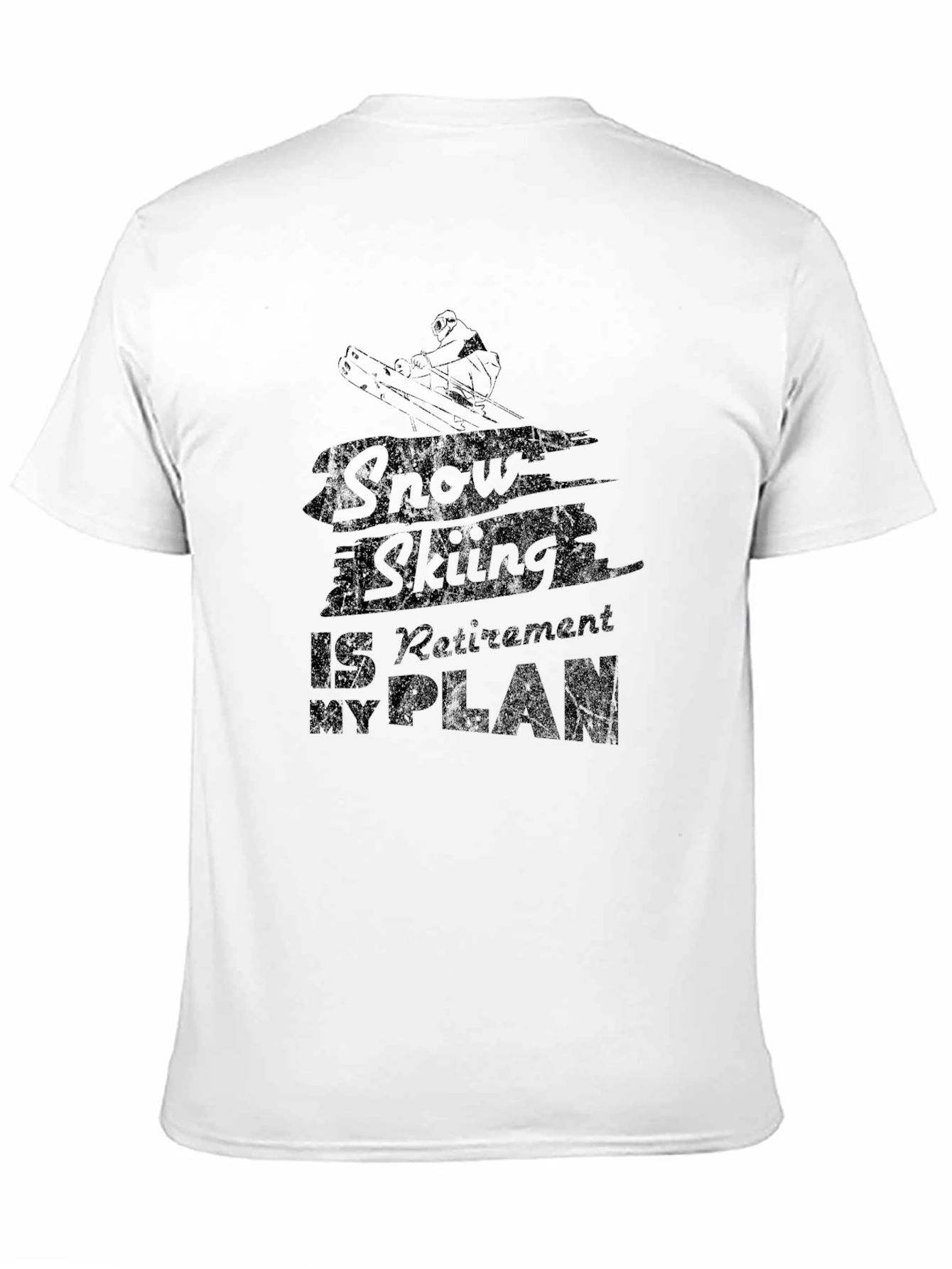 Snow Skiing Retirement Plan Black T-Shirt