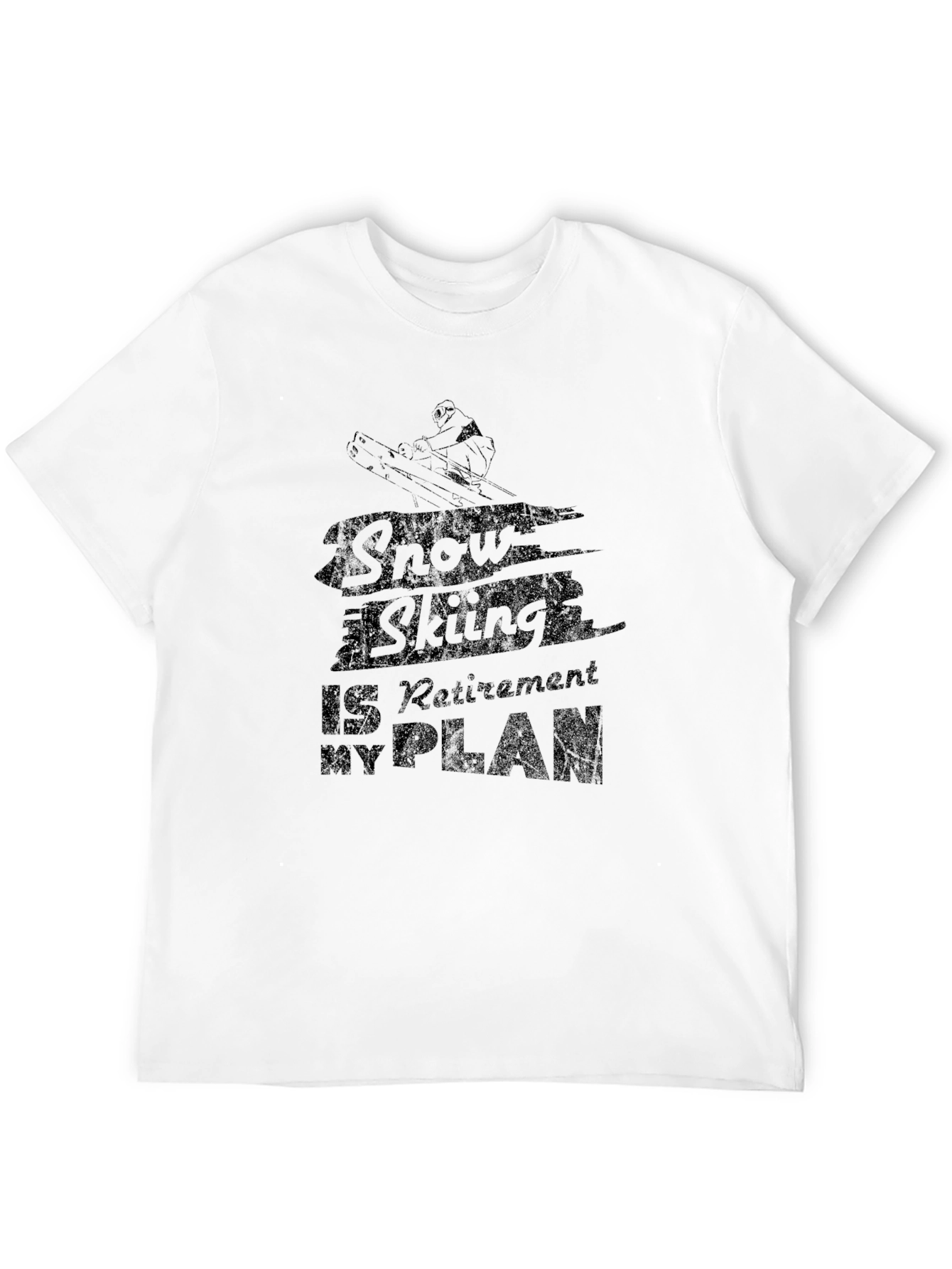 Snow Skiing Retirement Plan Black T-Shirt