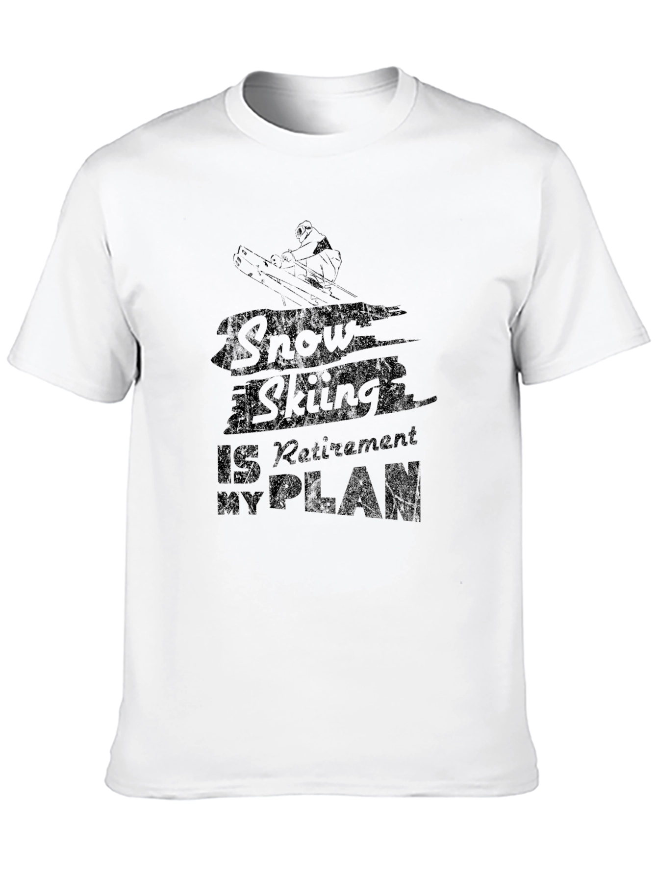 Snow Skiing Retirement Plan Black T-Shirt