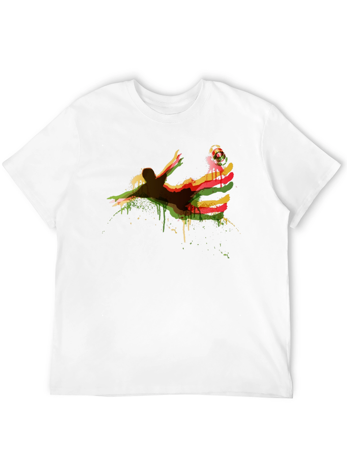 Soccer Kick Graphic Tee - Black Cotton Blend Shirt