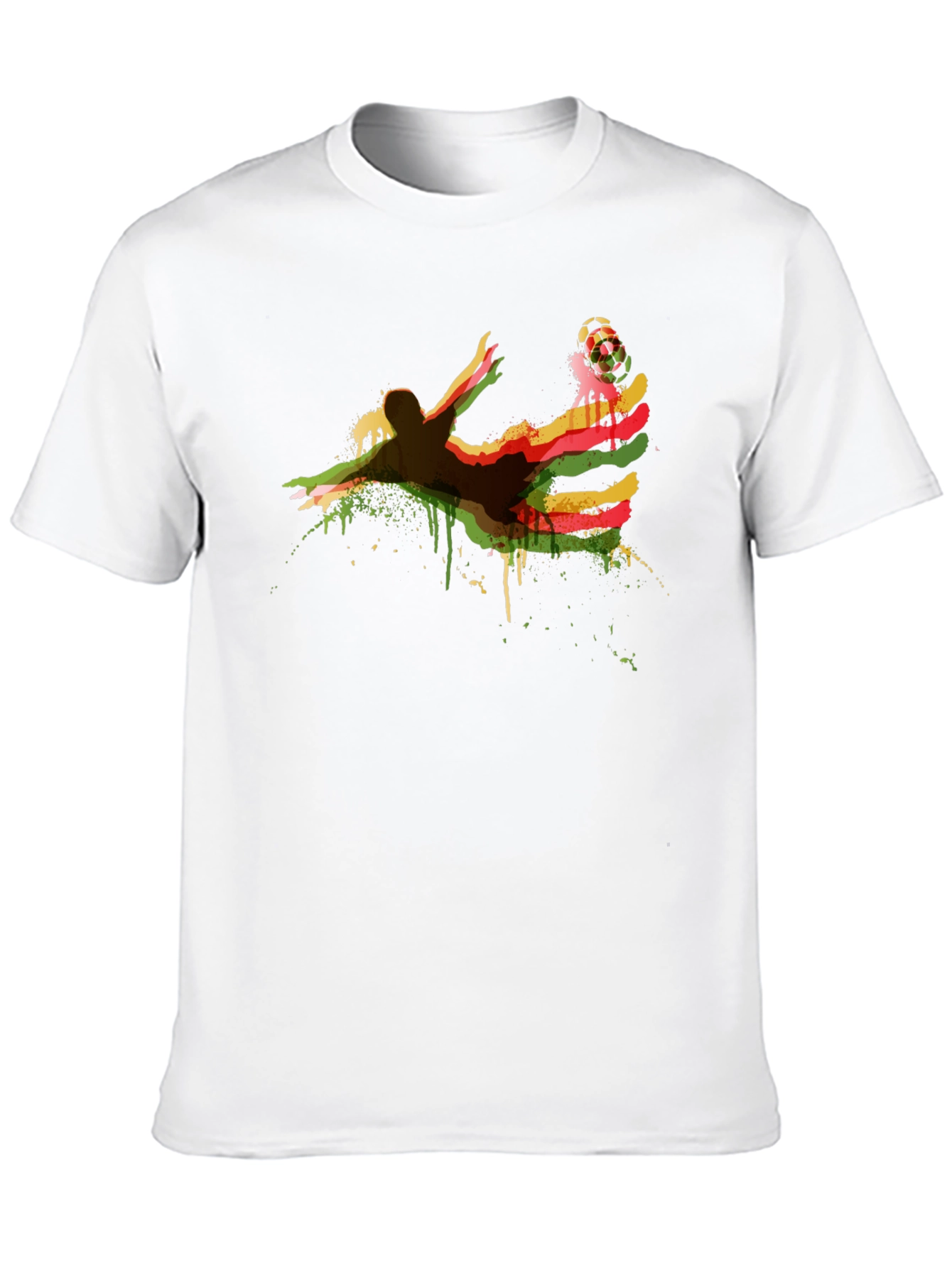 Soccer Kick Graphic Tee - Black Cotton Blend Shirt
