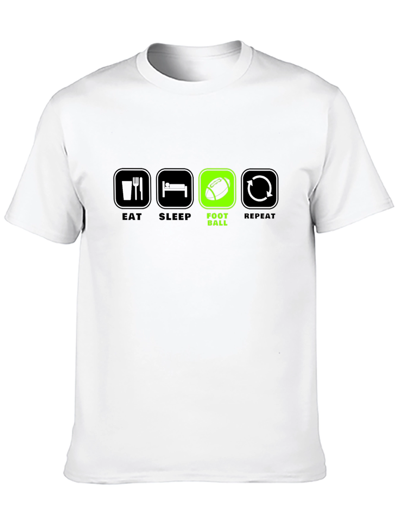 Eat Sleep Football Repeat Black T-Shirt