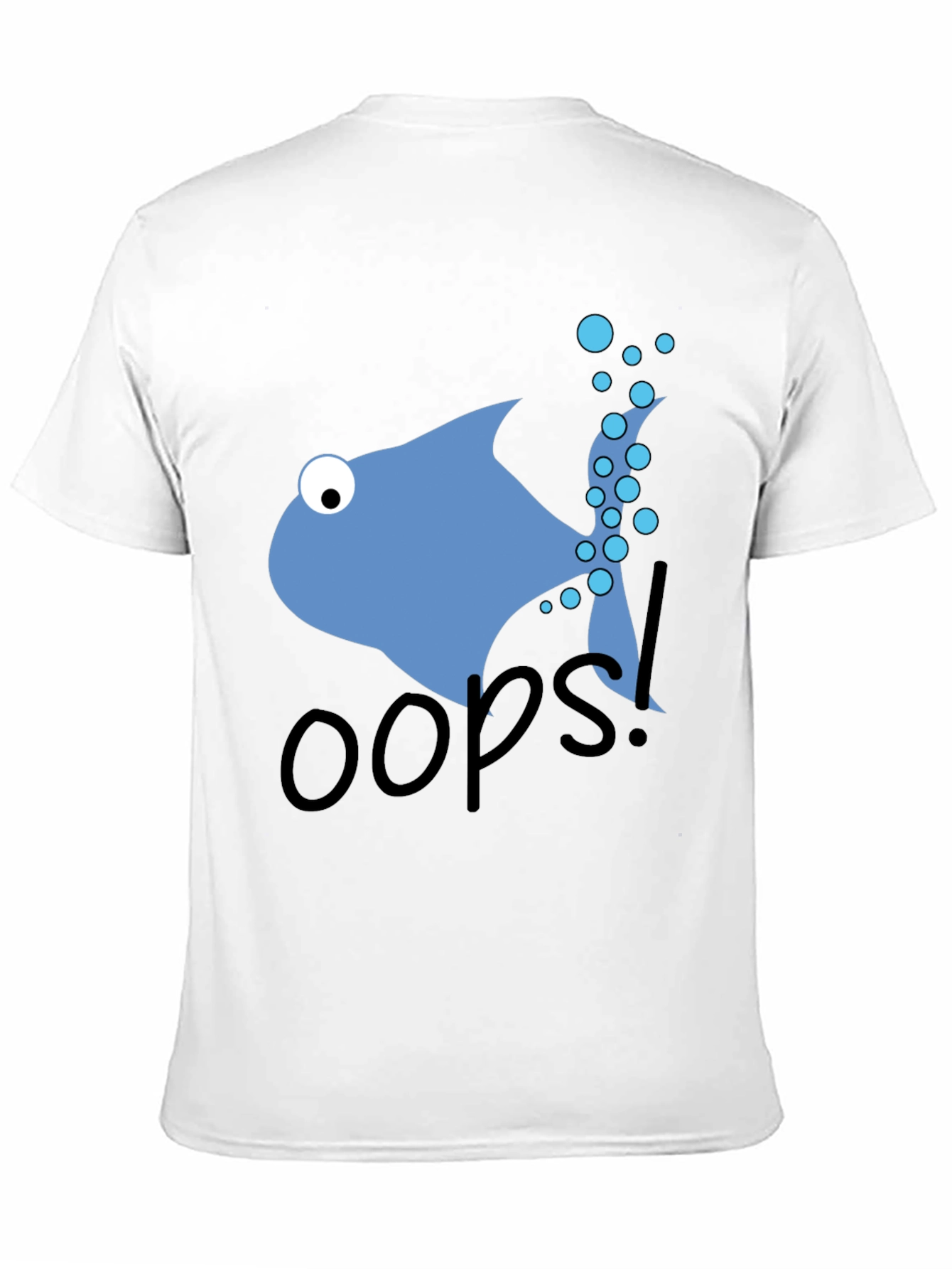 Oops Fish Graphic Tee - Casual Black T-Shirt