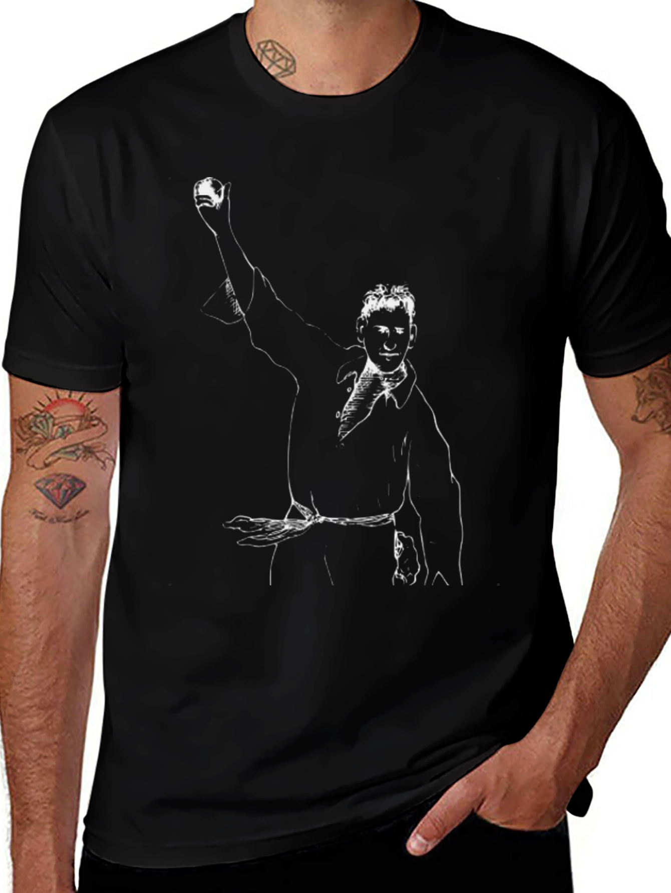 Sketchy Figure Black T-Shirt