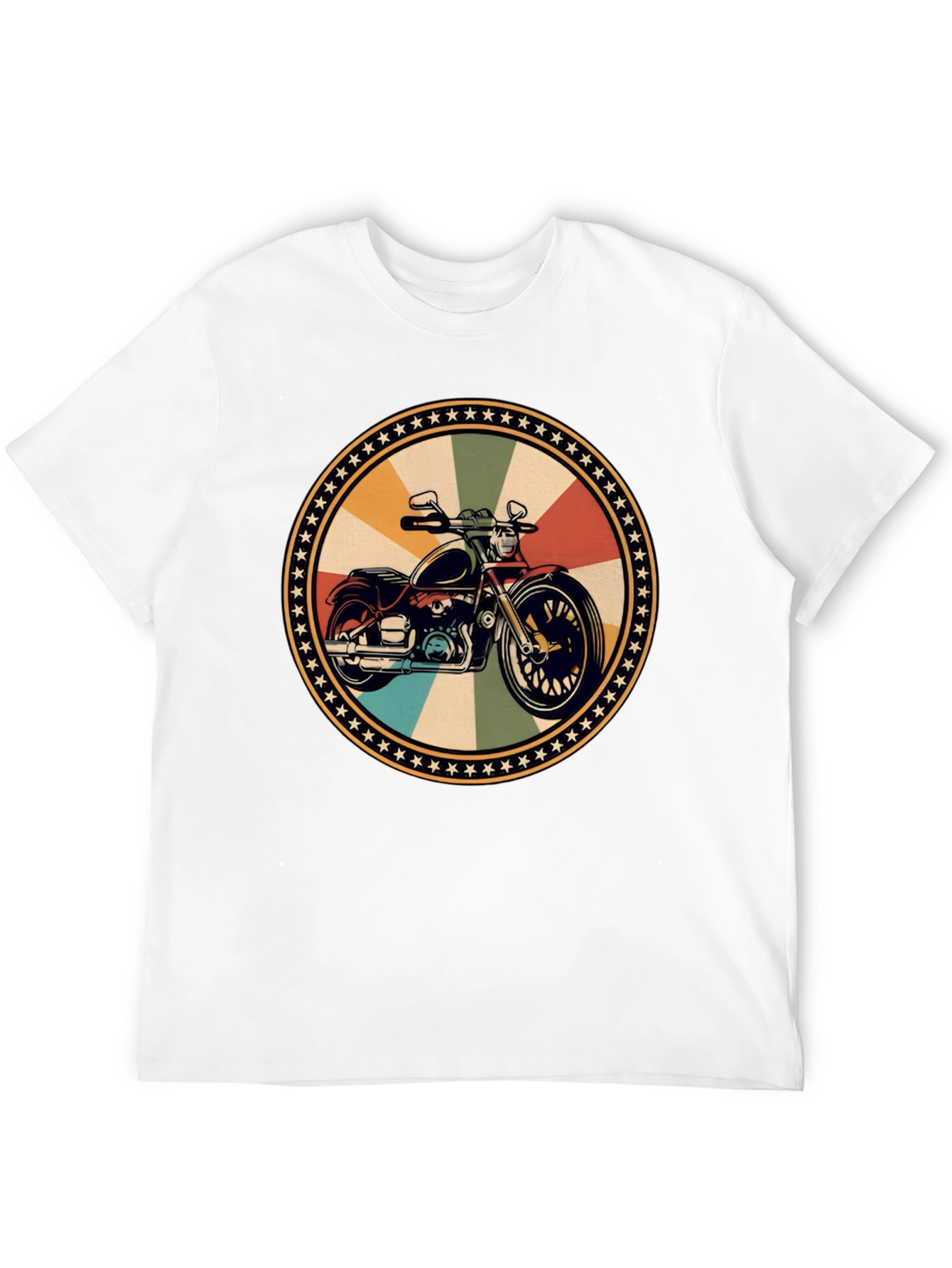 Retro Motorcycle Graphic Black T-Shirt