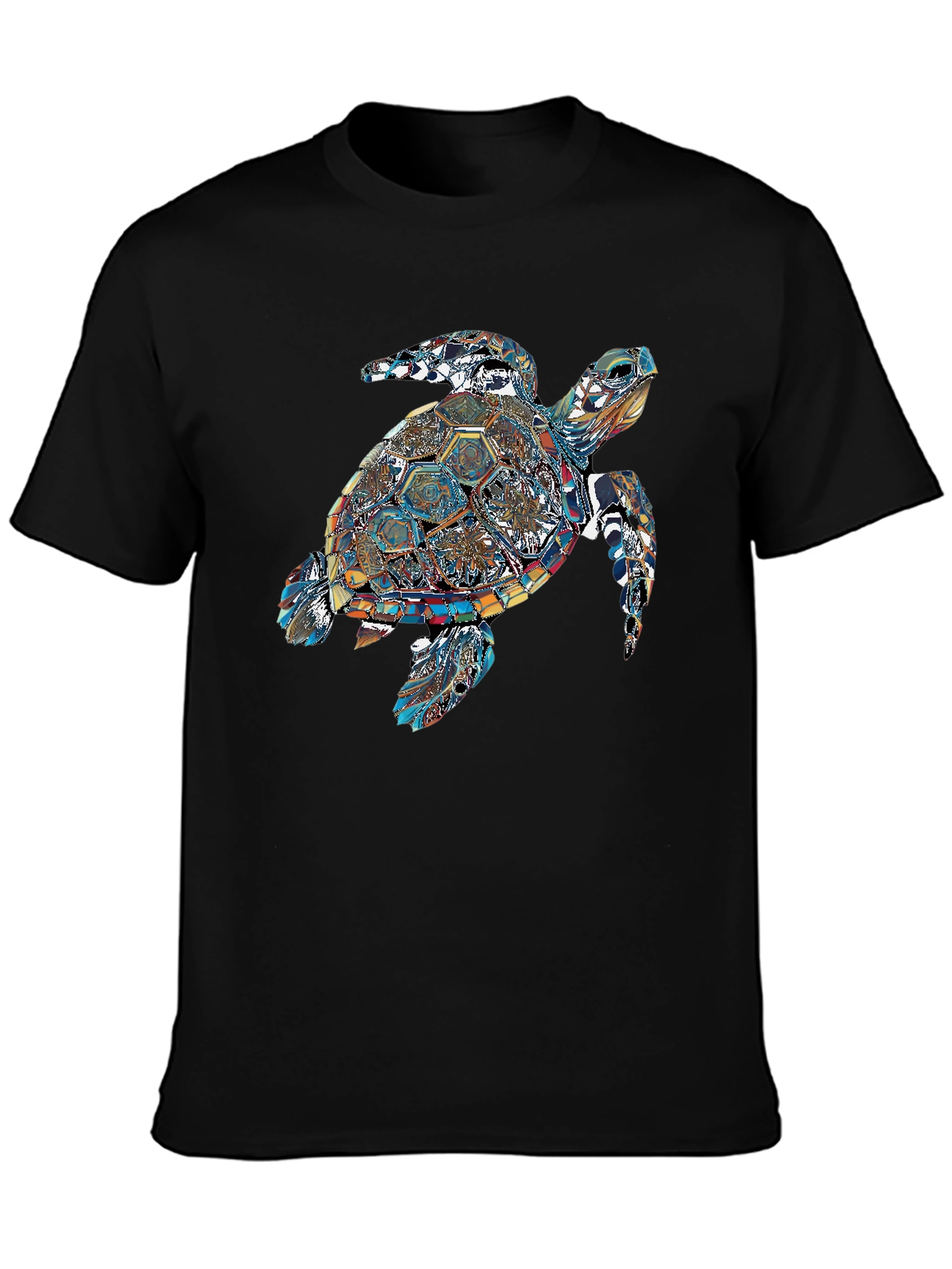 Turtle Graphic Print T-Shirt - Stylish Crew Neck Tee