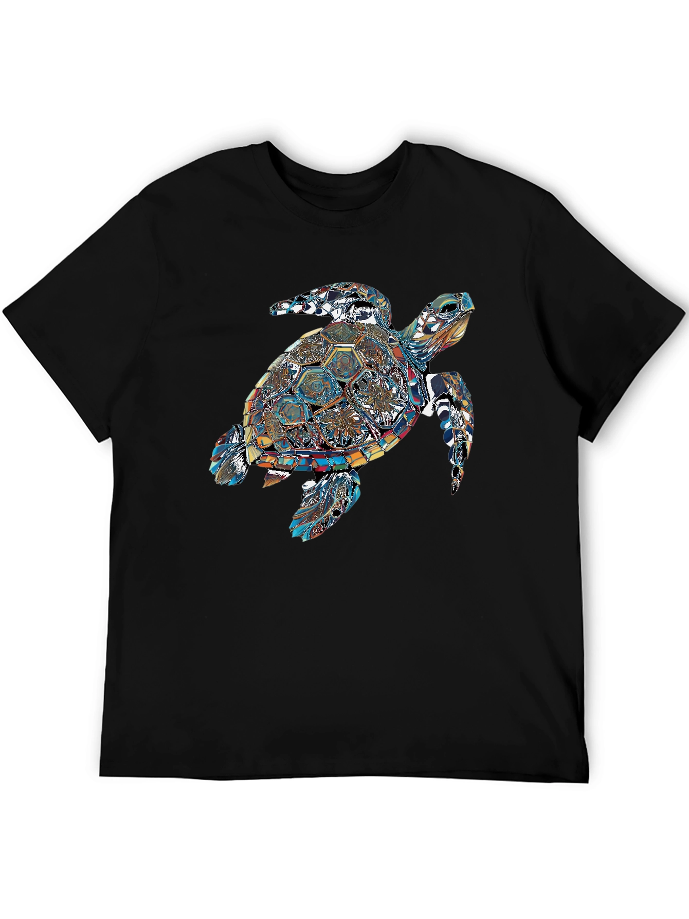 Turtle Graphic Print T-Shirt - Stylish Crew Neck Tee