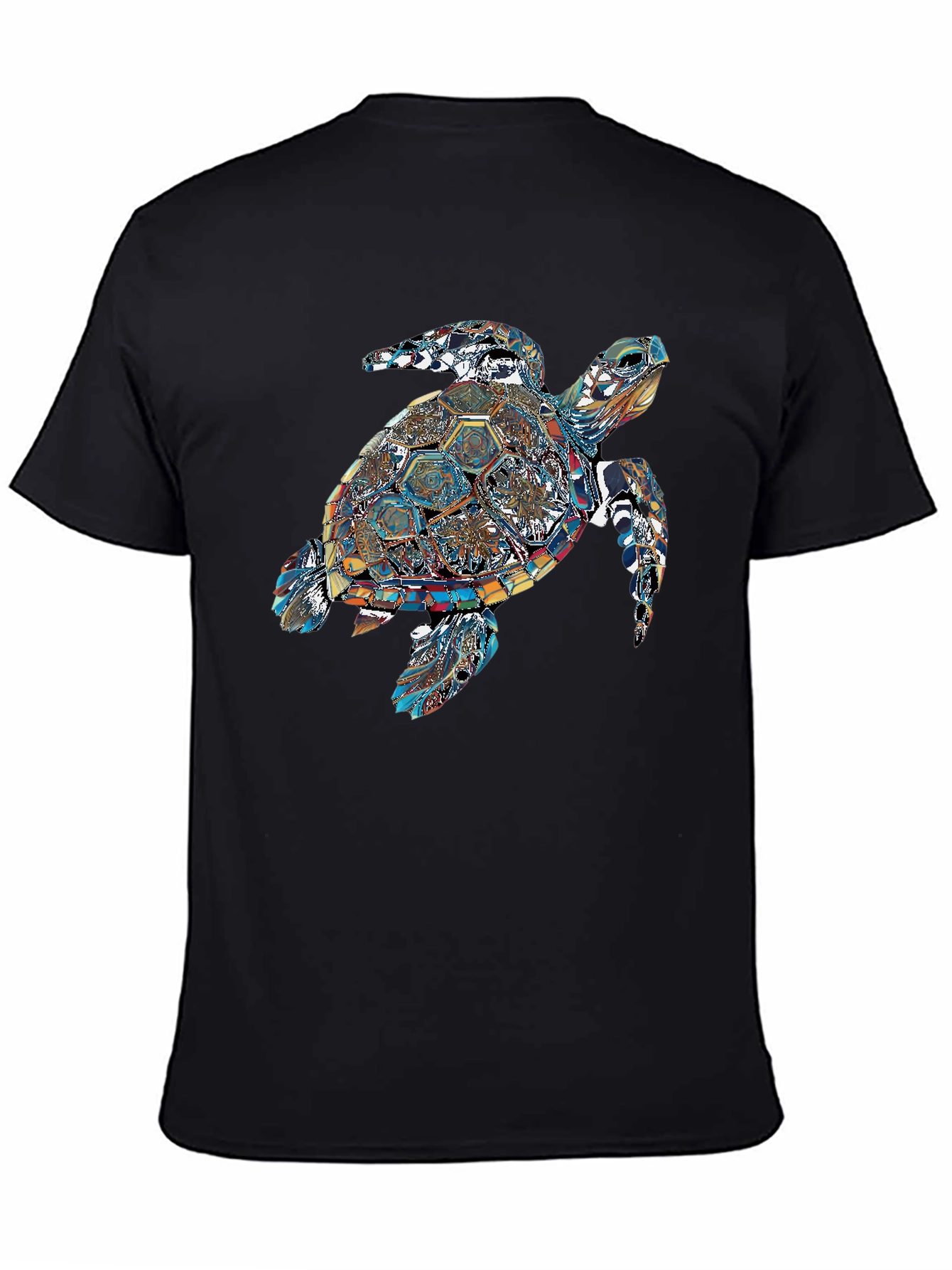 Turtle Graphic Print T-Shirt - Stylish Crew Neck Tee